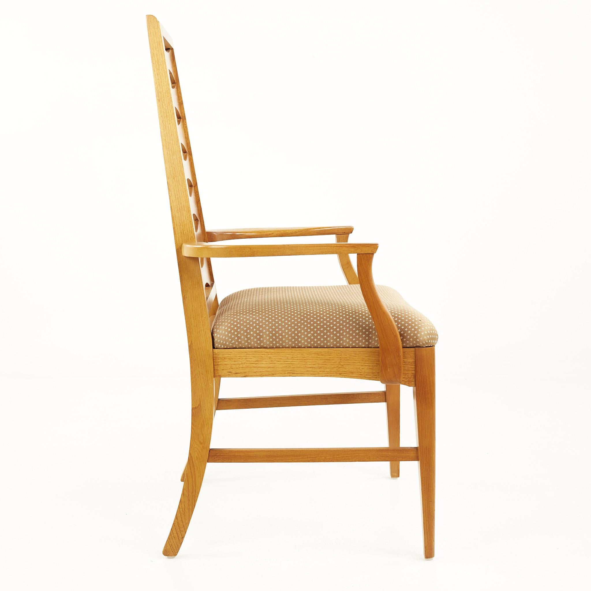 Young Manufacturing Mid Century Walnut Ladder Back Dining Chairs, Set of 8 6
