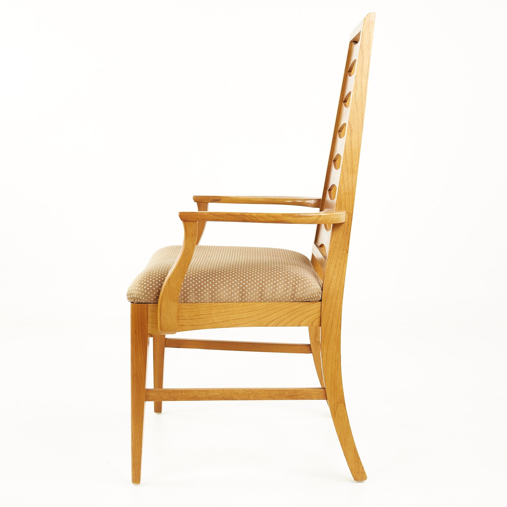 Young Manufacturing Mid Century Walnut Ladder Back Dining Chairs, Set of 8 8