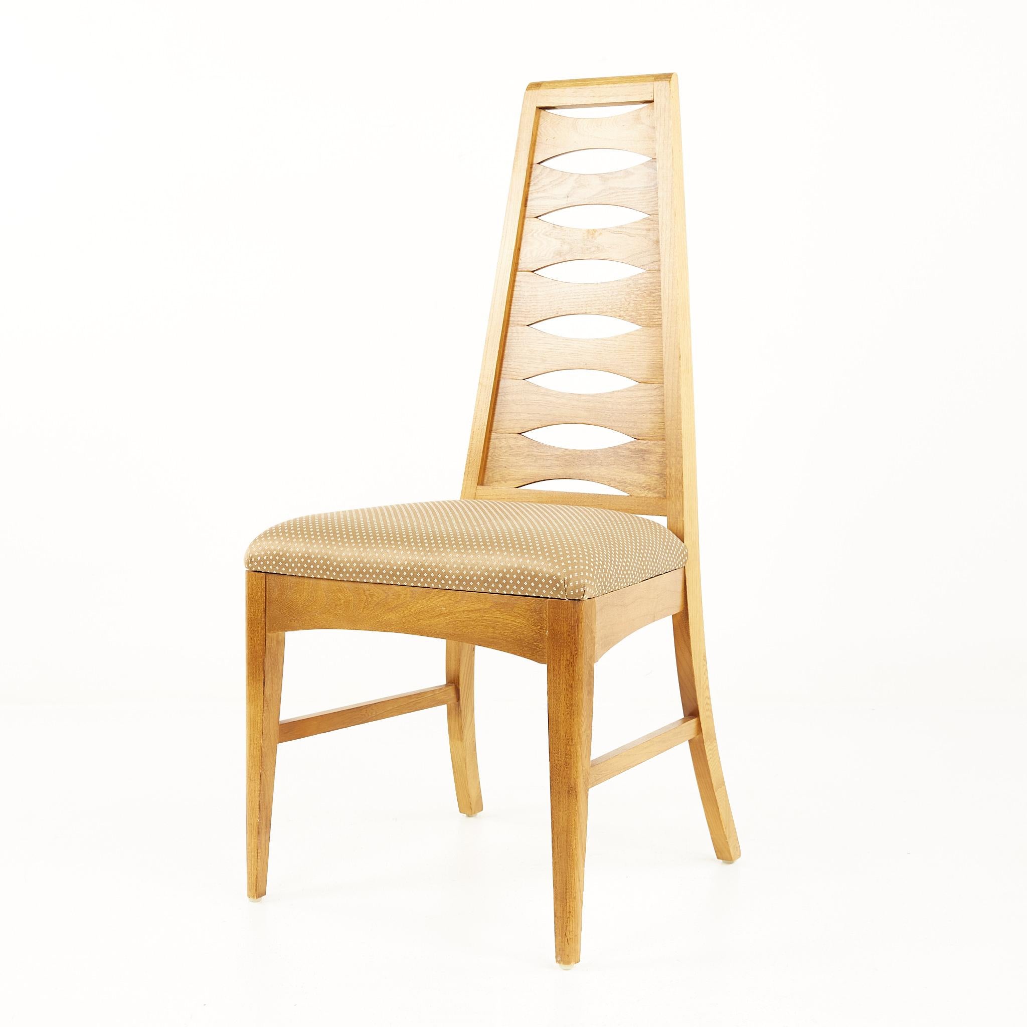 Late 20th Century Young Manufacturing Mid Century Walnut Ladder Back Dining Chairs, Set of 8
