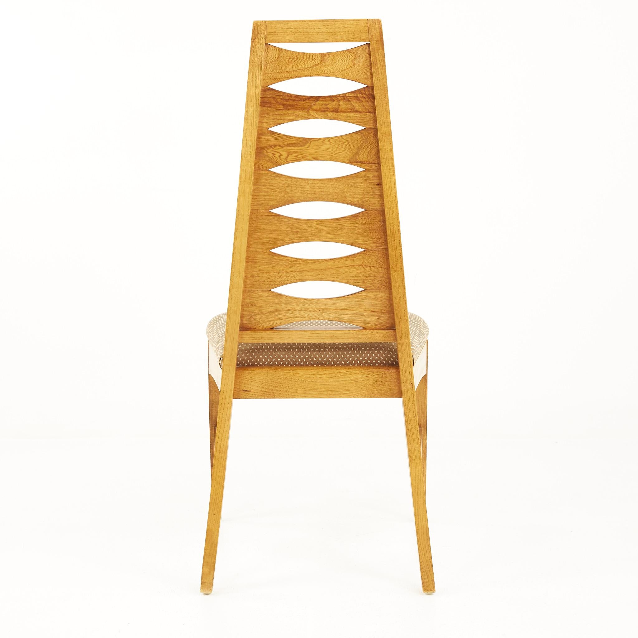 Young Manufacturing Mid Century Walnut Ladder Back Dining Chairs, Set of 8 1