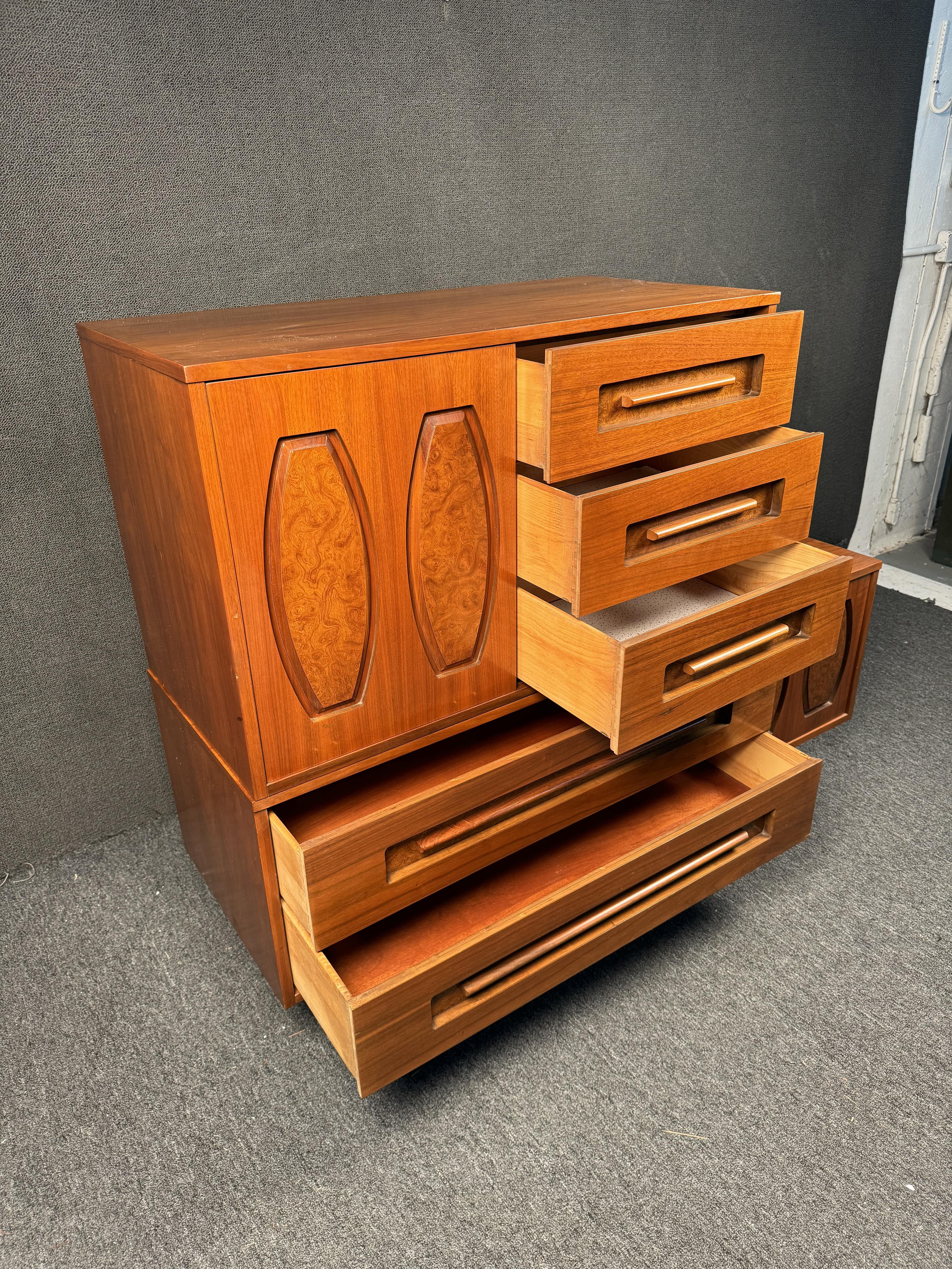 20th Century Young Manufacturing Two Tier Lowboy Dresser For Sale