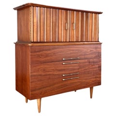 Young Manufacturing Used Mid Century Modern Highboy Dresser c. 1960s