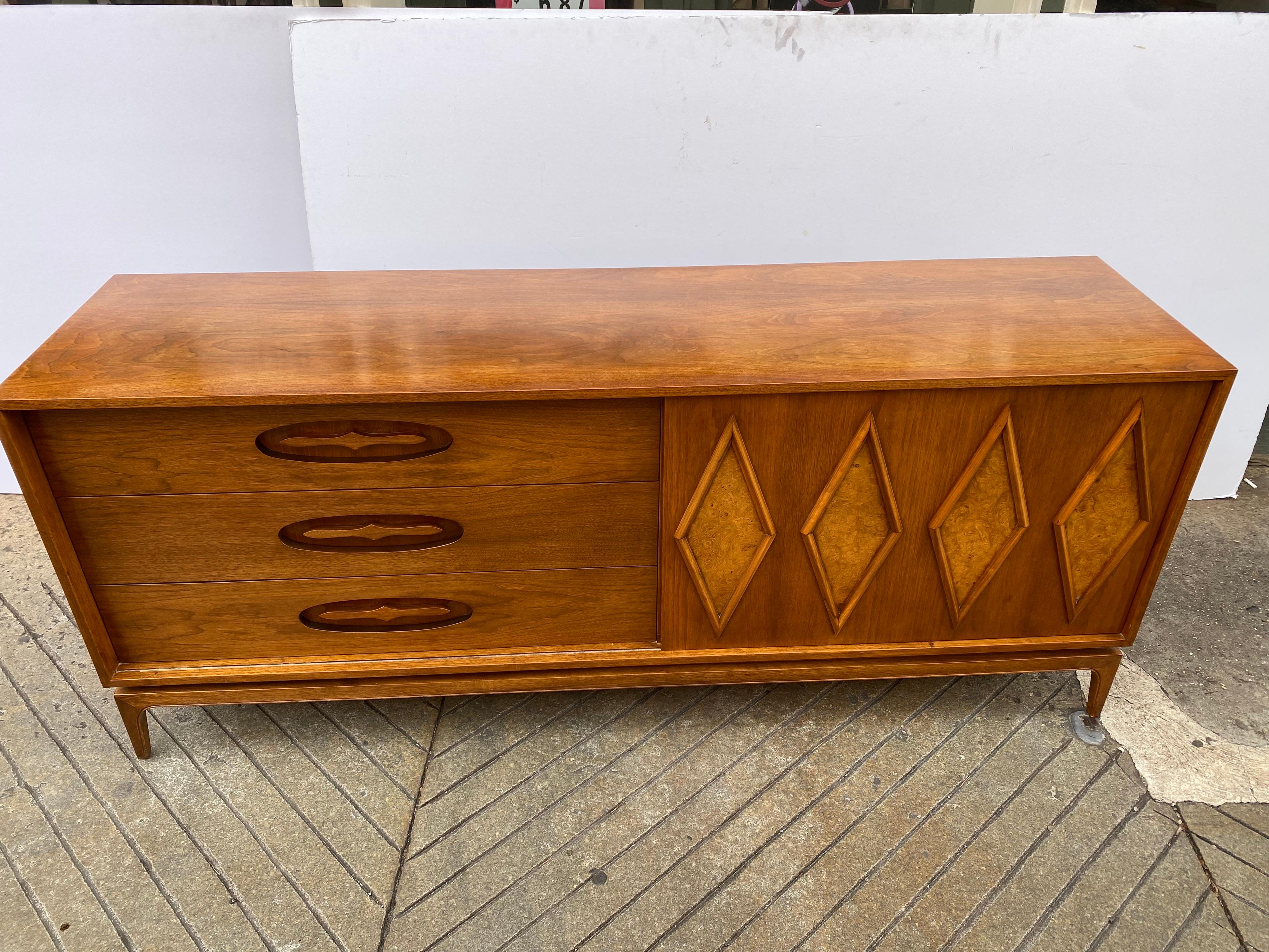 Young Manufacturing Walnut Dresser/ Credenza In Good Condition In Philadelphia, PA