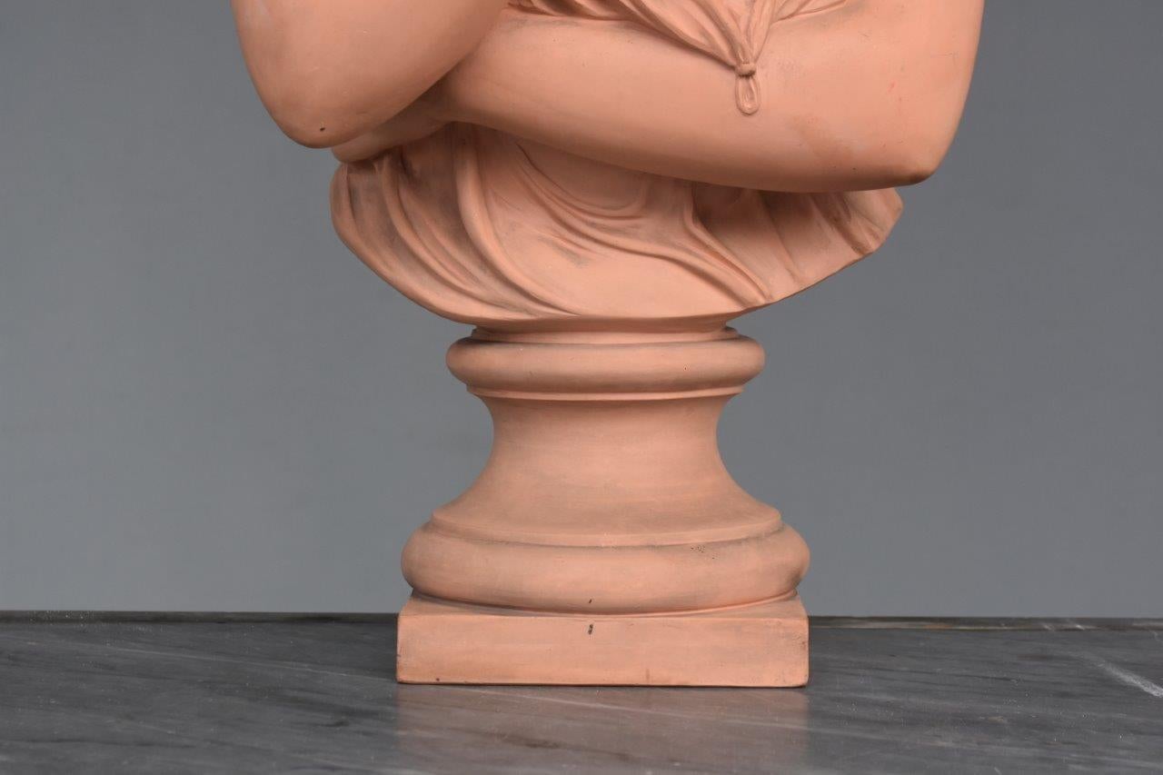 Early 20th Century Young Modest Girl Terracotta Clay by James Pradier