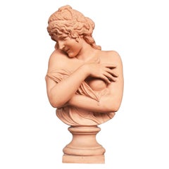 Young Modest Girl Terracotta Clay by James Pradier