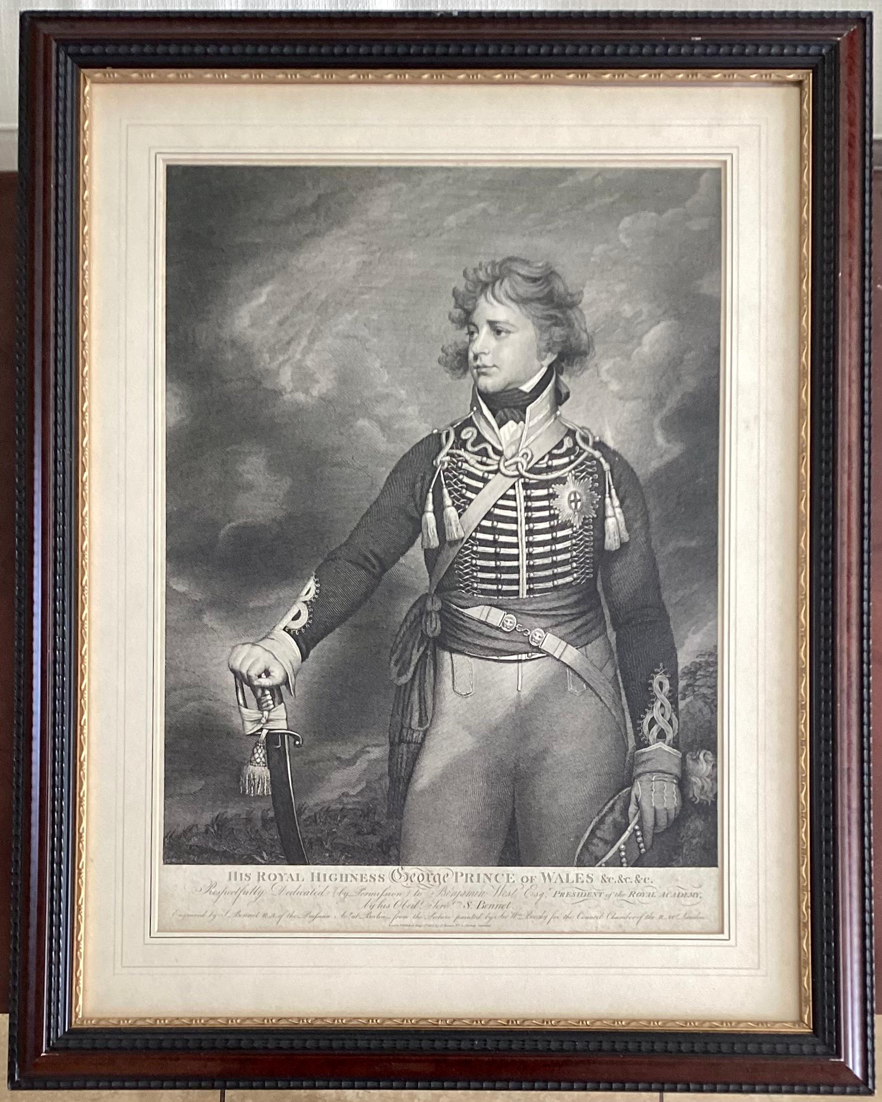 Classic framed lithograph of a young Prince George of Wales portrait. This item is in its original frame. Great addition to your classic inspired interiors.