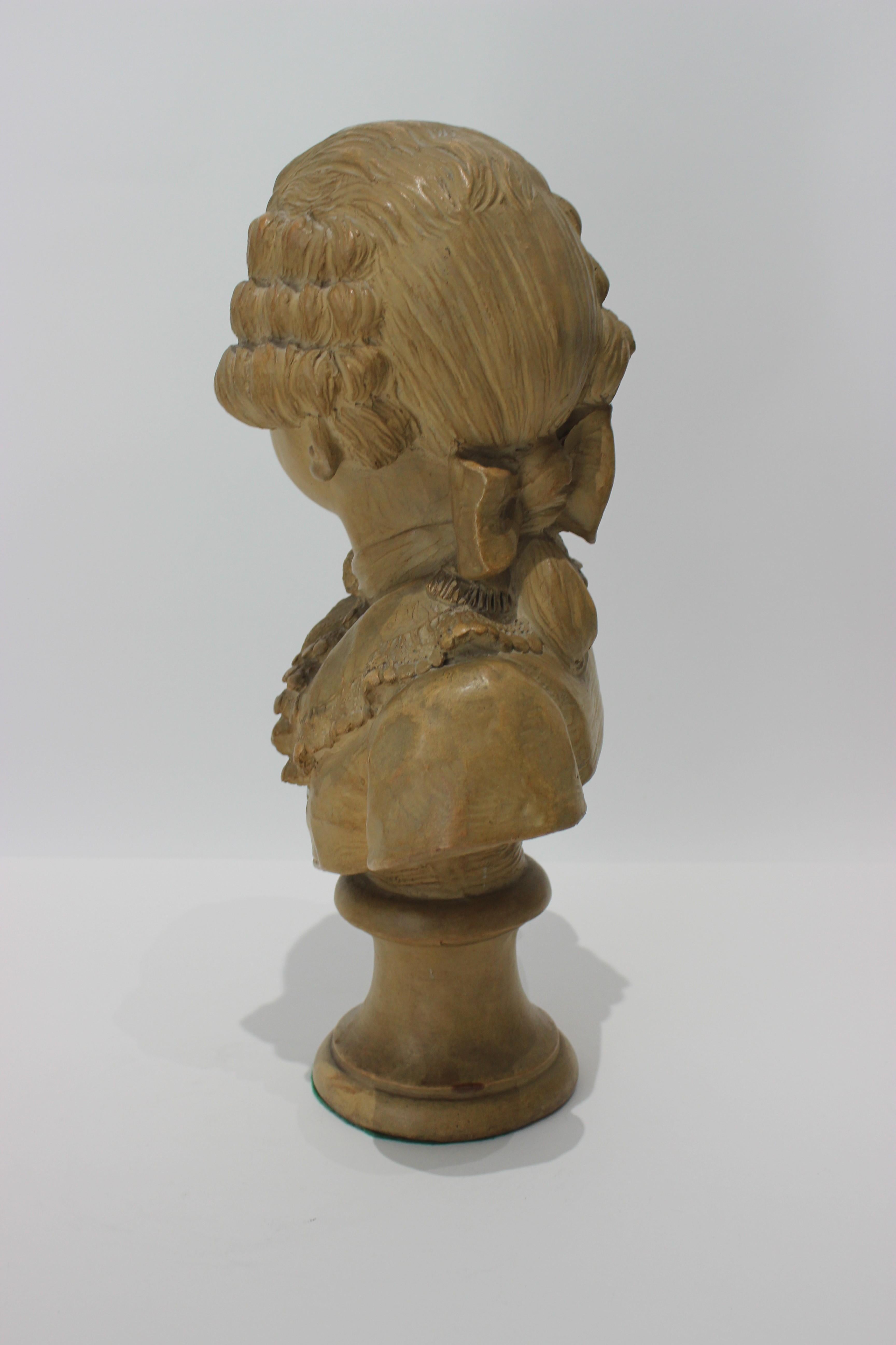 20th Century  Terracotta Bust of Mozart