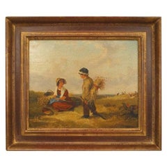 Hand-Painted Victorian Style Young Reapers, Late 20th Century