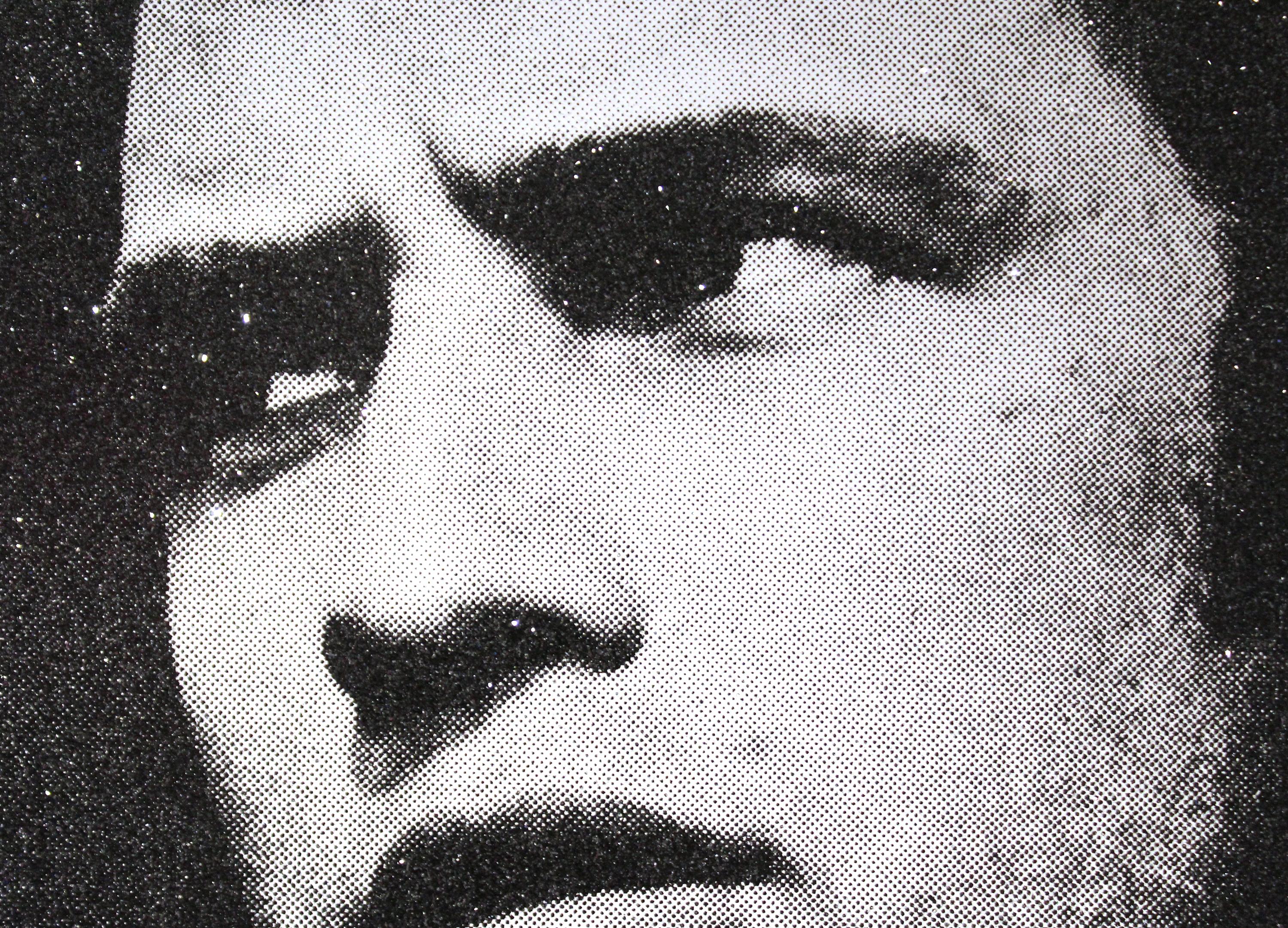 Portrait de Brando - Sérigraphie noir et blanc avec poussière de diamant de Marlon Brando - Pop Art Print par YOUNG, RUSSELL