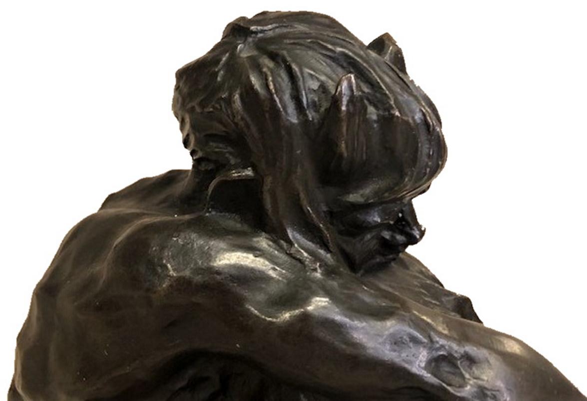 Young Satyr in Reverie, Jugenstil Patinated Bronze Sculpture, ca. 1900 2