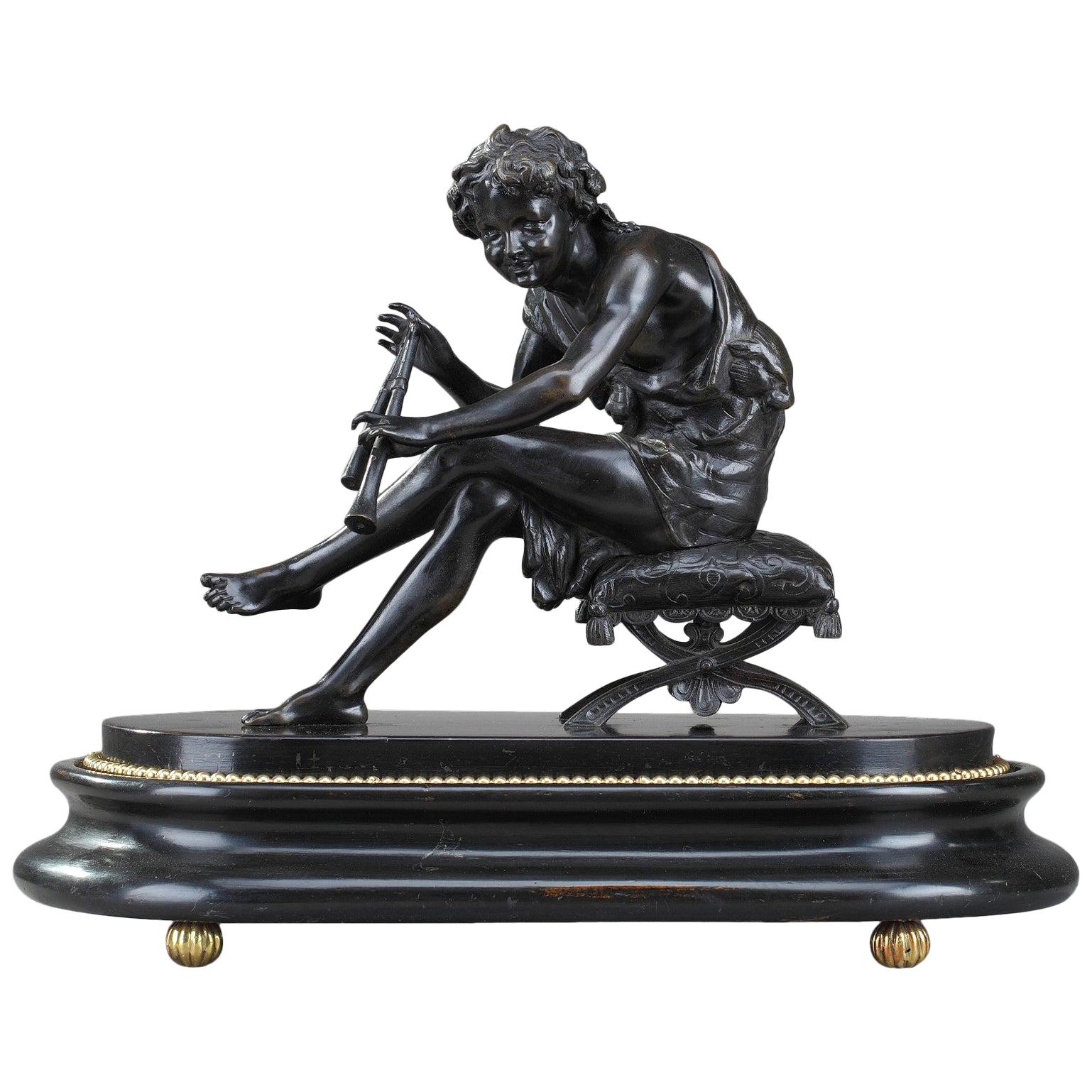 Young Shepherd Playing the Flute by Jules Salmson