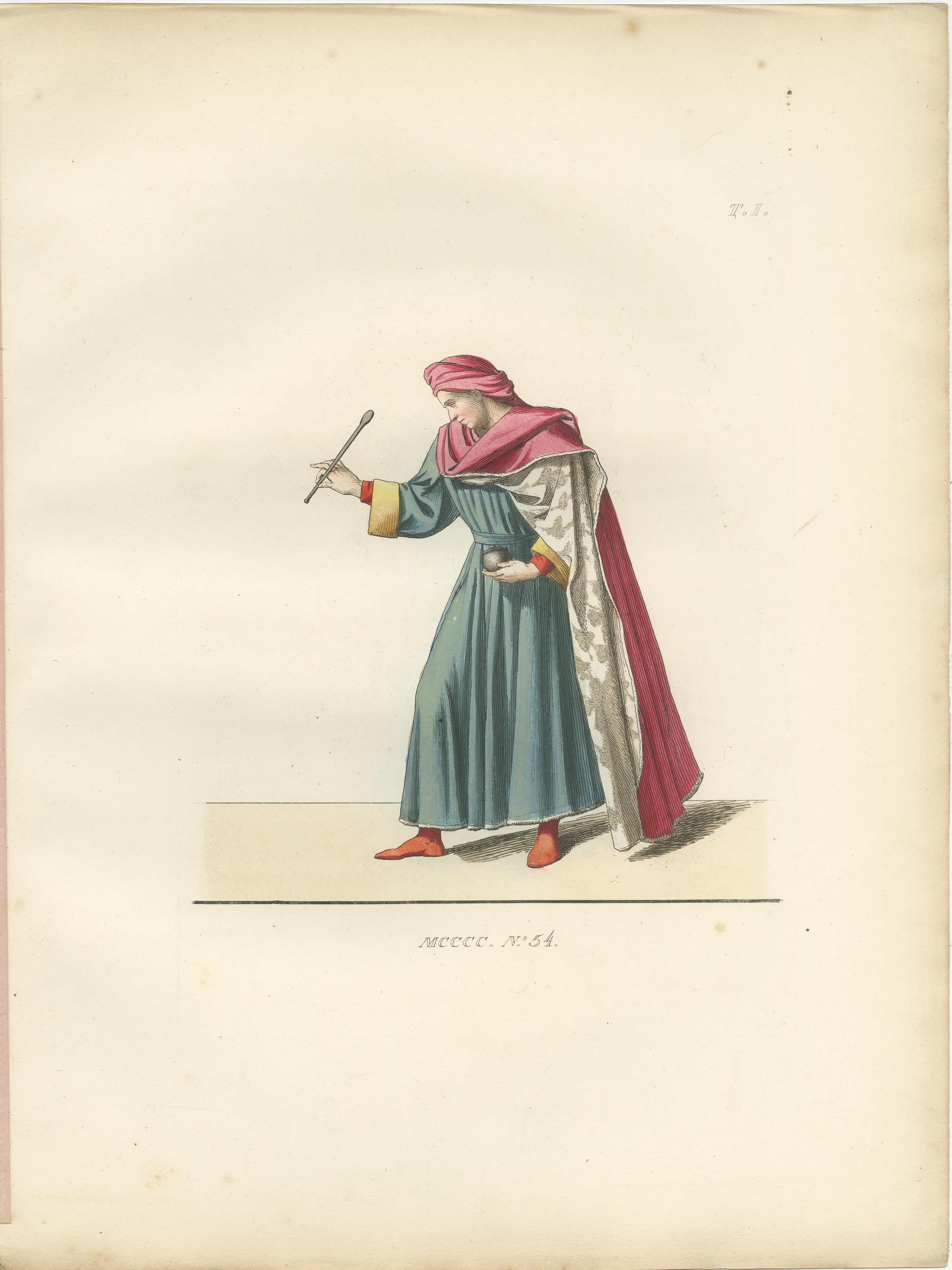 Young Sienese, Noblewoman, and Apothecary in Medieval Italian Dress - 1845 For Sale 2