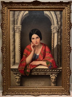 Young Venetian woman on her balcony , Henri SERRUR, 1848