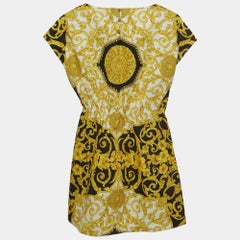 Young Versace Black/Gold Baroque Print Cotton Dress (12 Yrs)