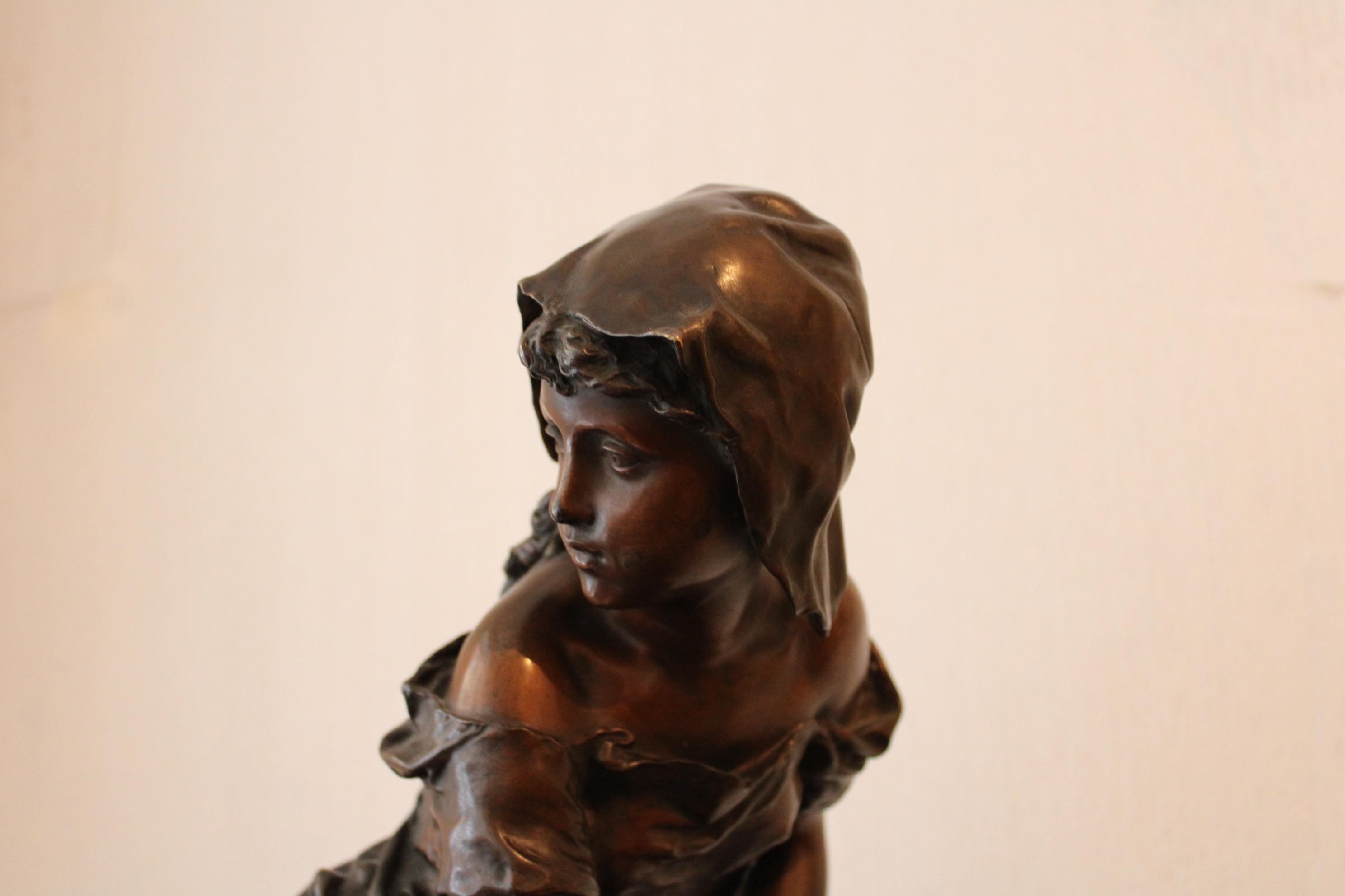 « Jeune femme à la fontaine » en bronze de Mathurin Moreau, France, XIXe siècle 3