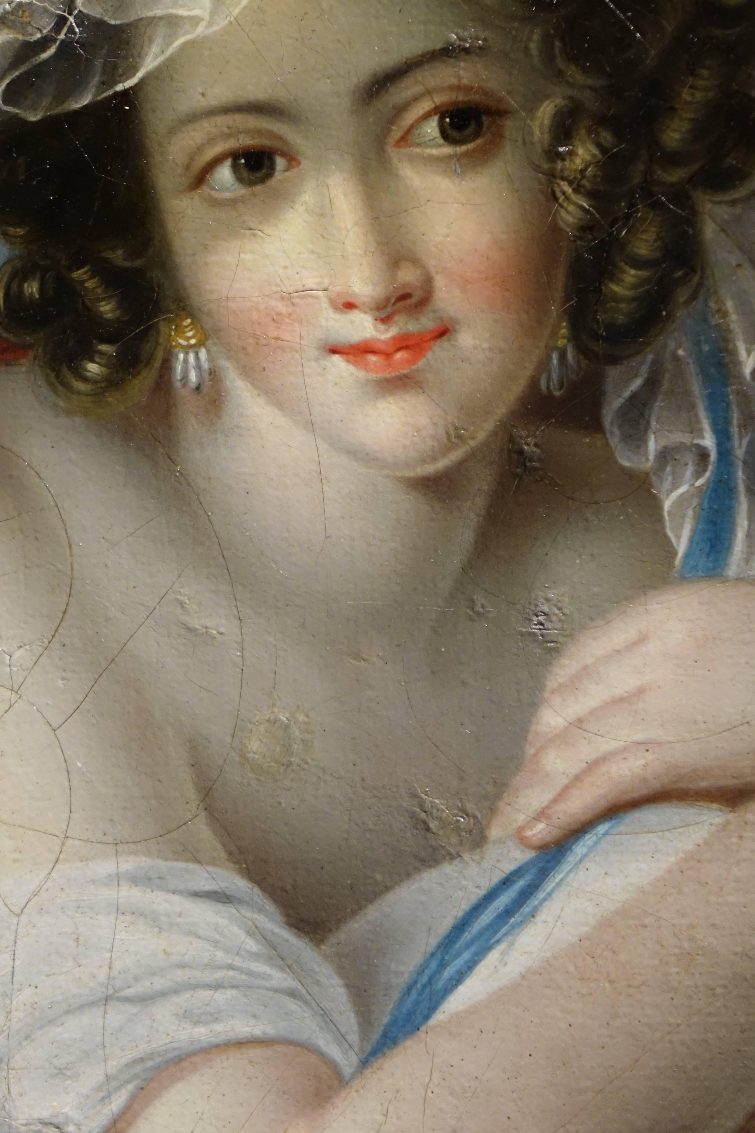 Young Woman Languid on Her Bed, French School, circa 1770 In Good Condition In Paris, FR