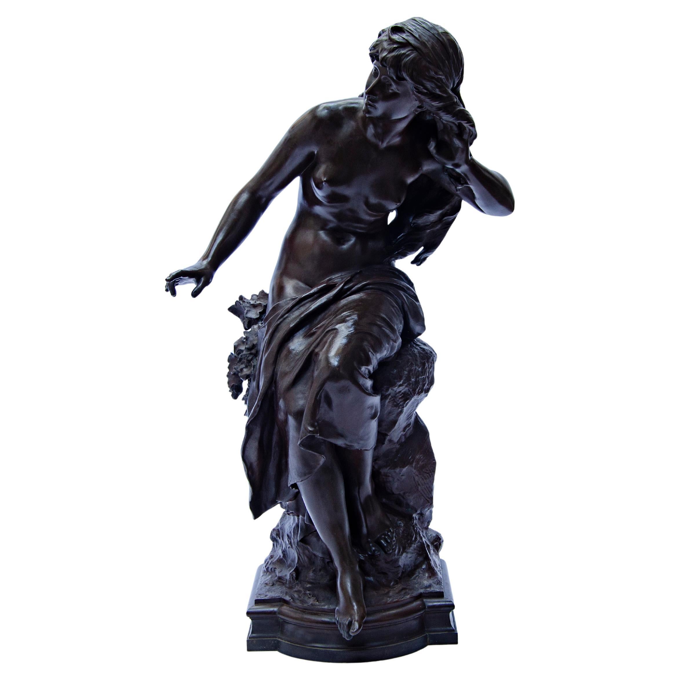 "Joven escuchando sobre una roca" de Mathurin Moreau en venta