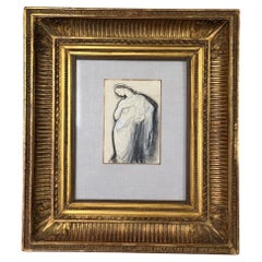 Mujer joven, Técnica mixta sobre papel, Victor Rousseau (1865-1954)