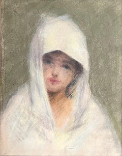 Young woman with a white veil, Circle of Edmond Aman-Jean, early 20th century