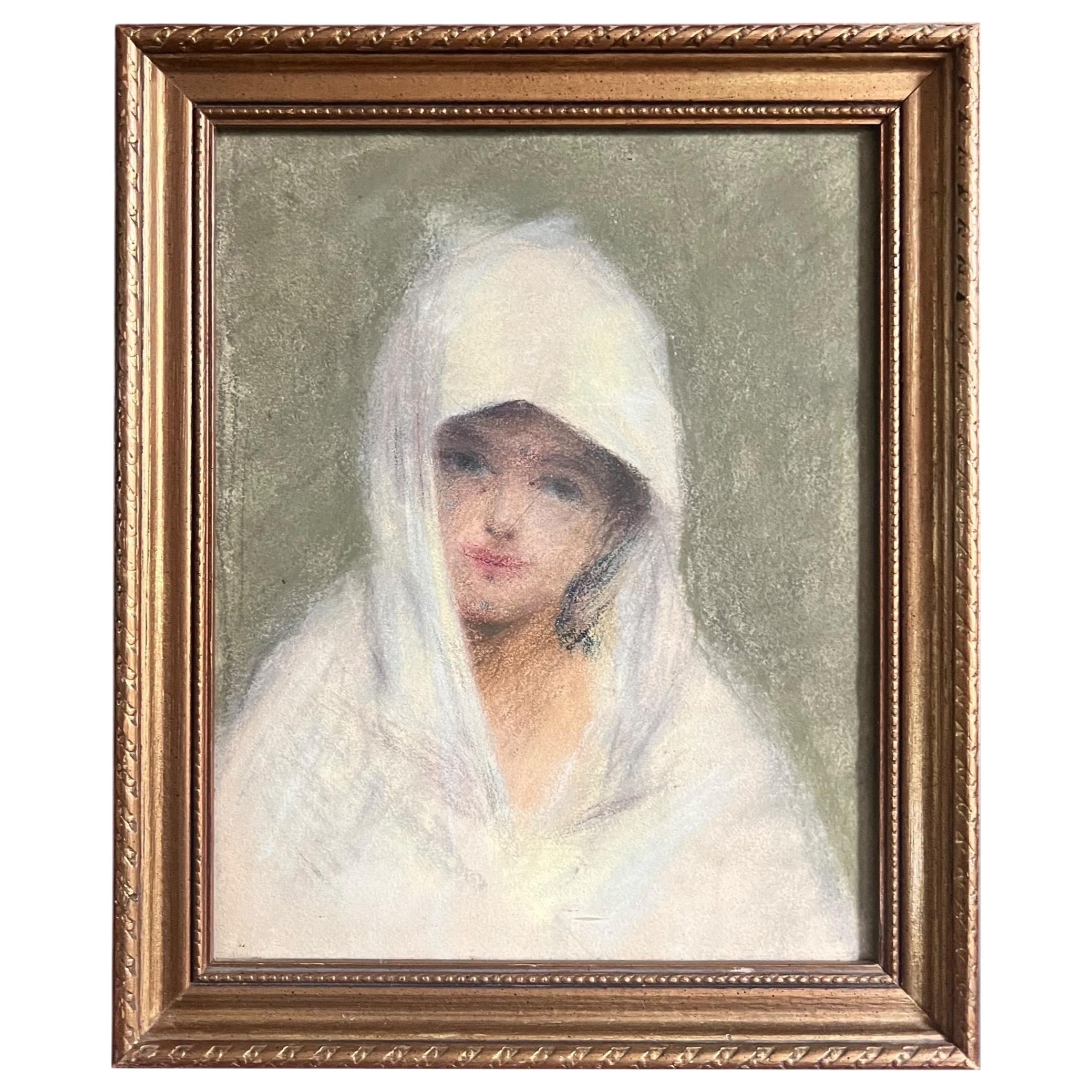 Junge Frau mit weißem Schleier, Kreis von Edmond Aman-Jean, Anfang 20.