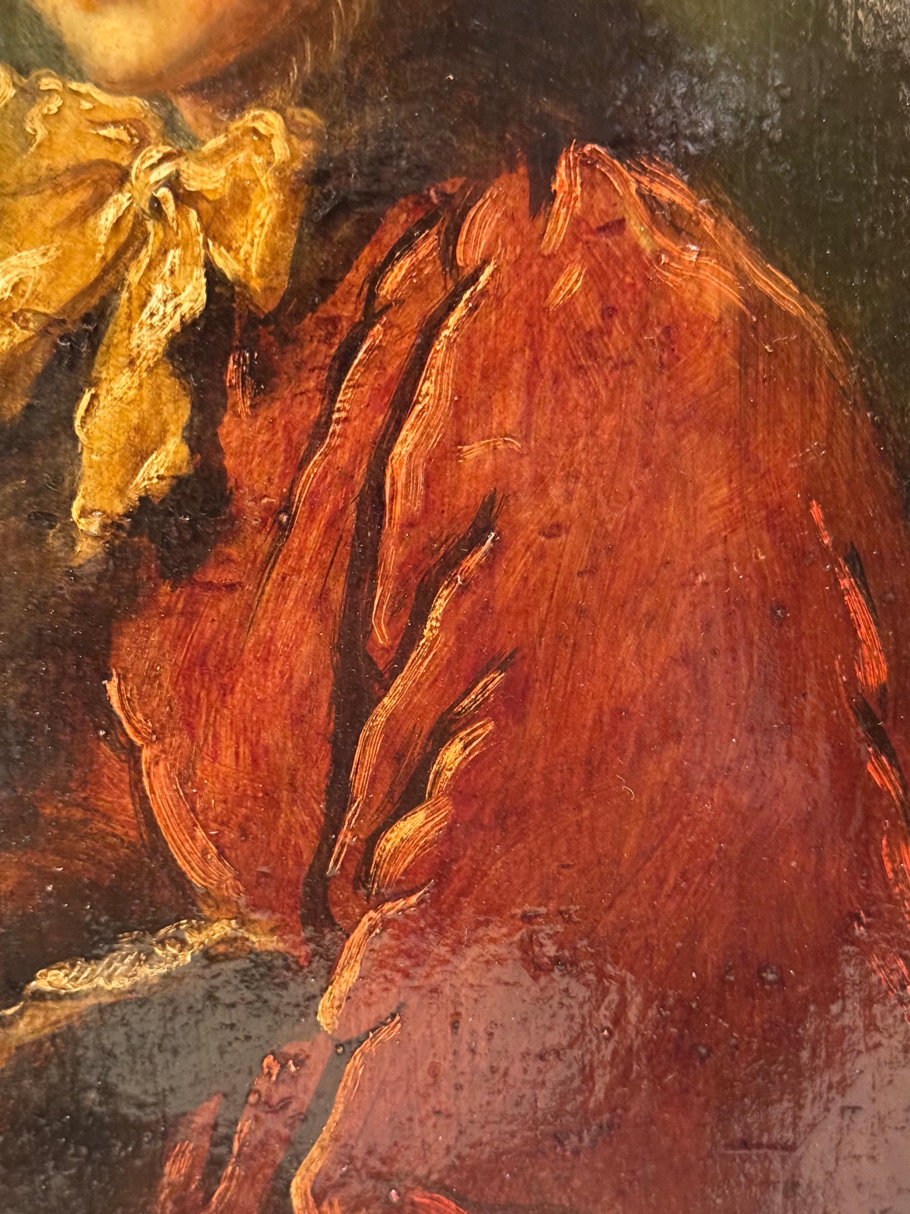 Junge Frau mit Pelzmuff, Frankreich, Ende 18. Jahrhundert. (Französisch) im Angebot