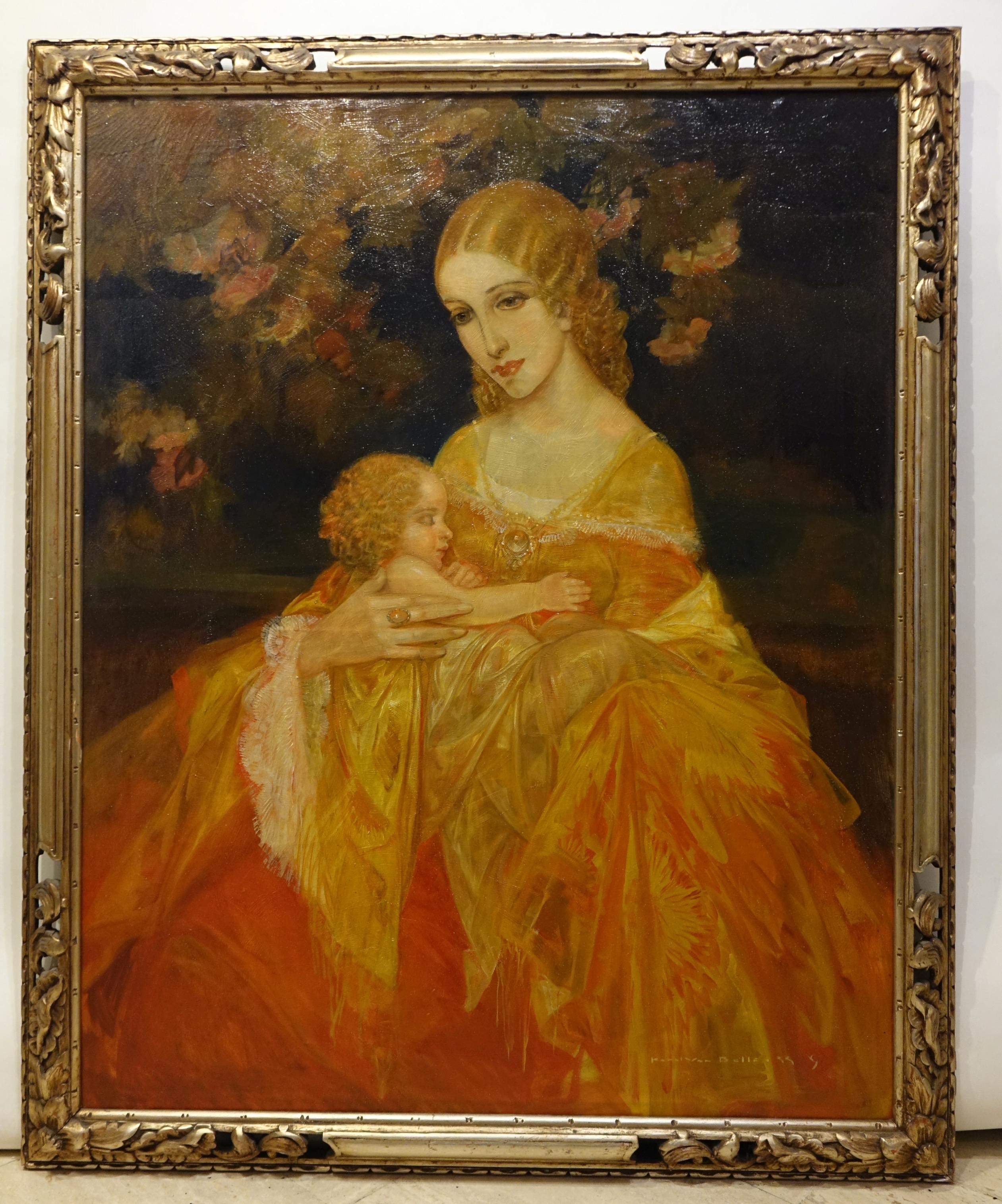 Young woman with her child, Karel VAN BELLE, 1933