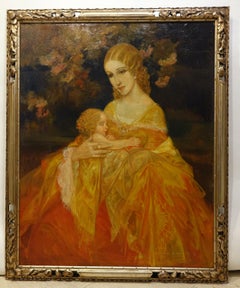 Young woman with her child, Karel VAN BELLE, 1933