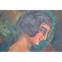 Young Women in Bathing, Öl auf Leinwand, signiert Thioll, 1930