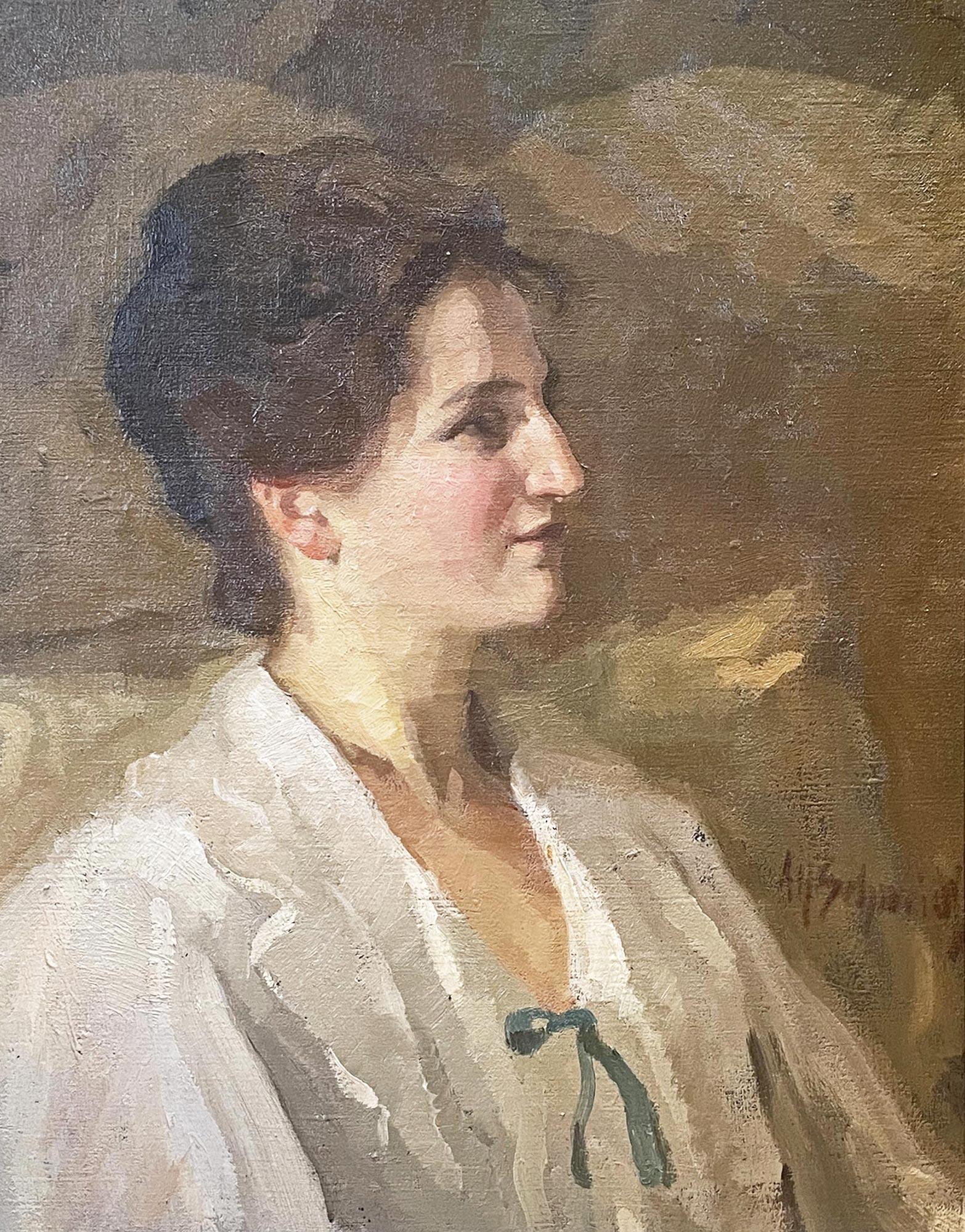 Ritratto di giovane donna di Alfred Schmidt, 1920 in vendita 4