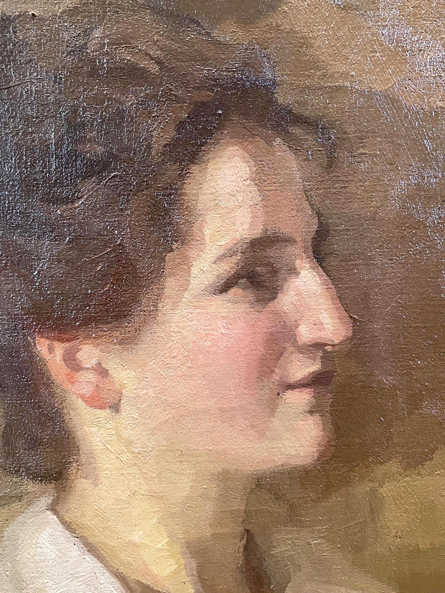Ritratto di giovane donna di Alfred Schmidt, 1920 In condizioni buone in vendita a Vo', Veneto