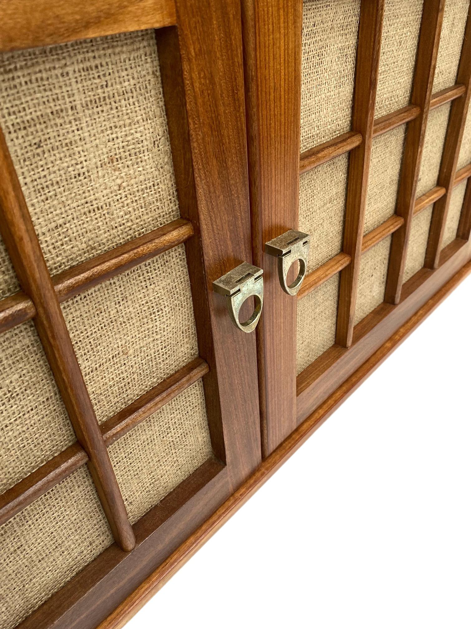 Younger Teak and Hessian Long Sideboard Midcentury, 1960s 1