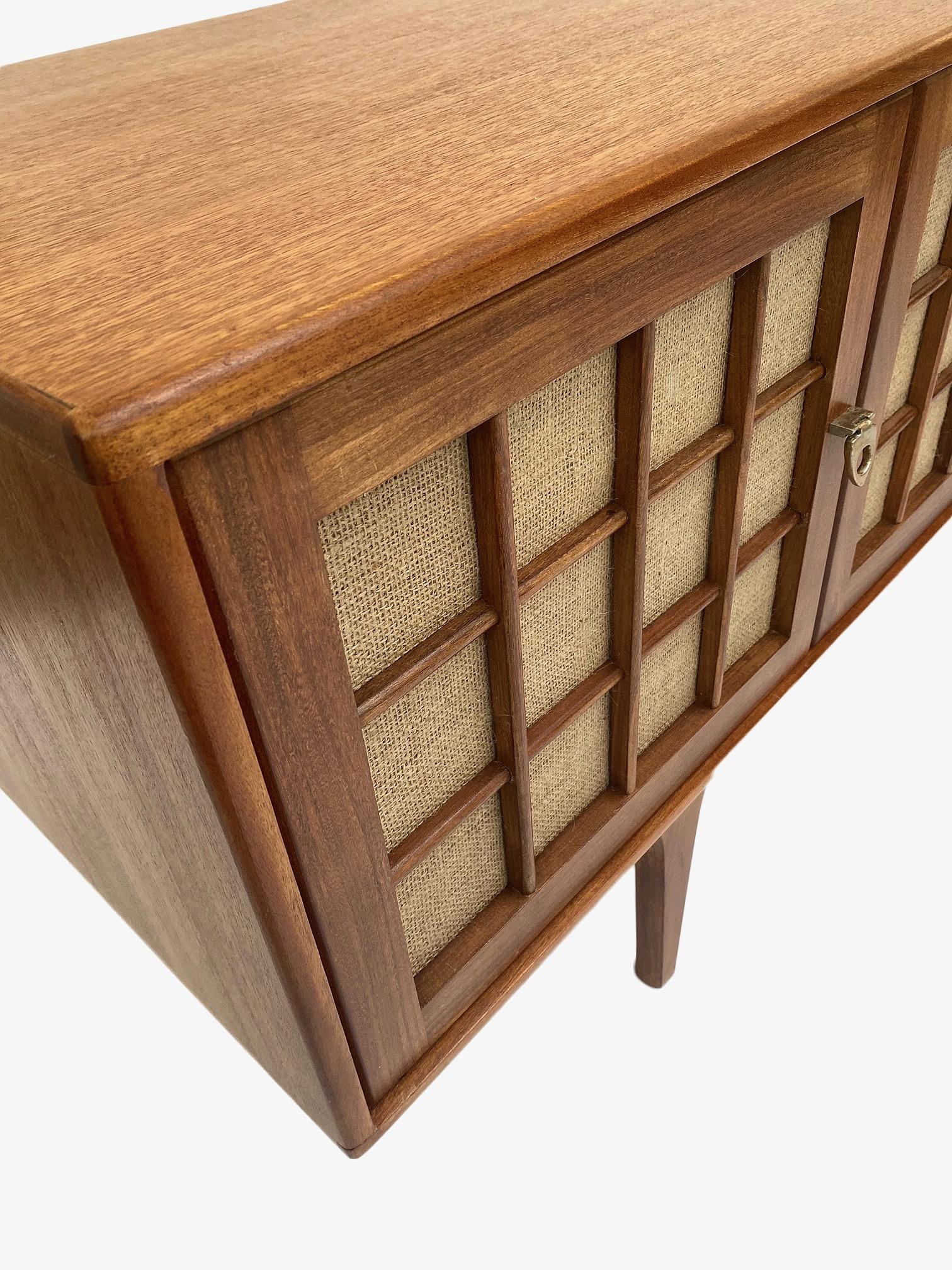 Younger Teak and Hessian Long Sideboard Midcentury, 1960s 2