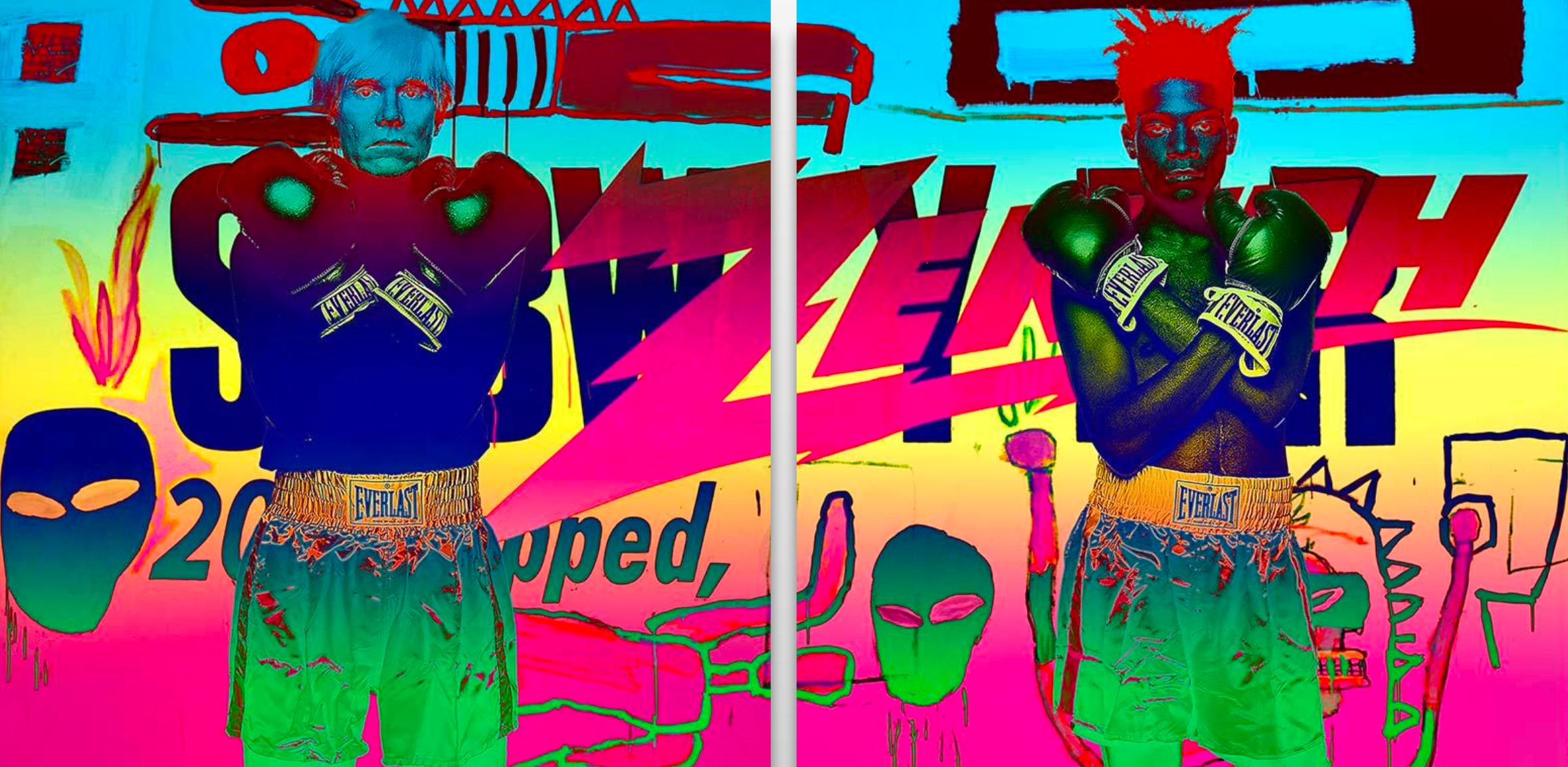 Diptyque Warhol & Basquiat - Contemporary Mixed Media Art by YouNs