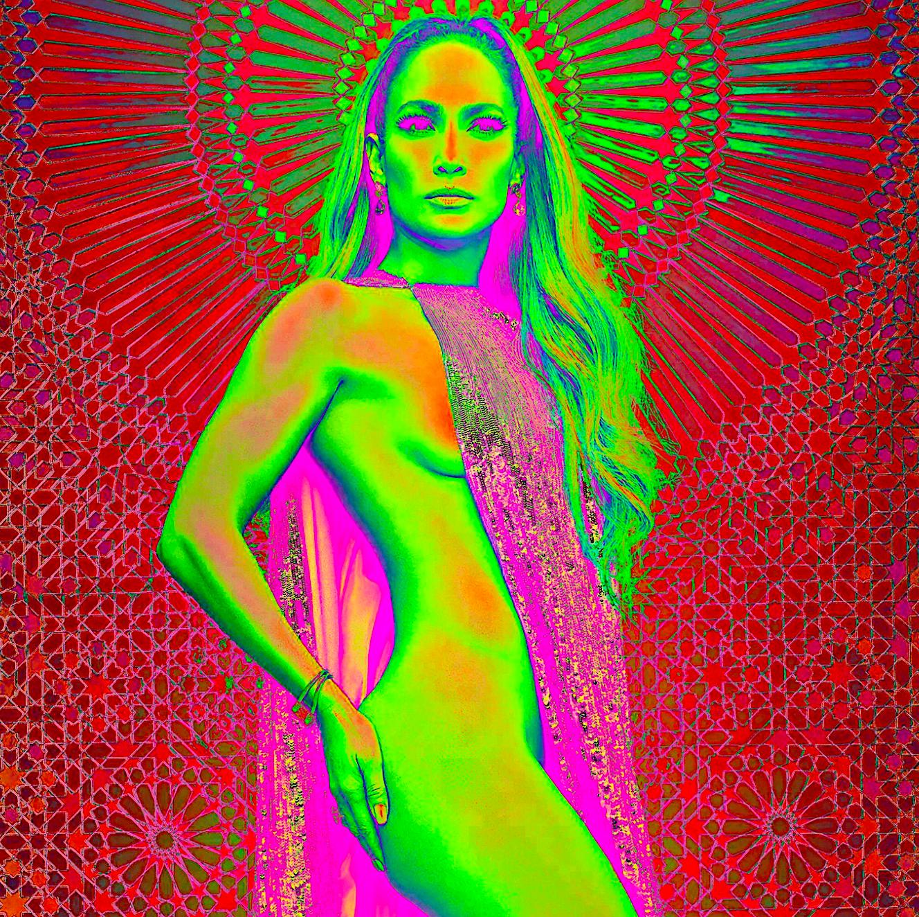 Jennifer Lopez - Contemporary Mixed Media Art by YouNs