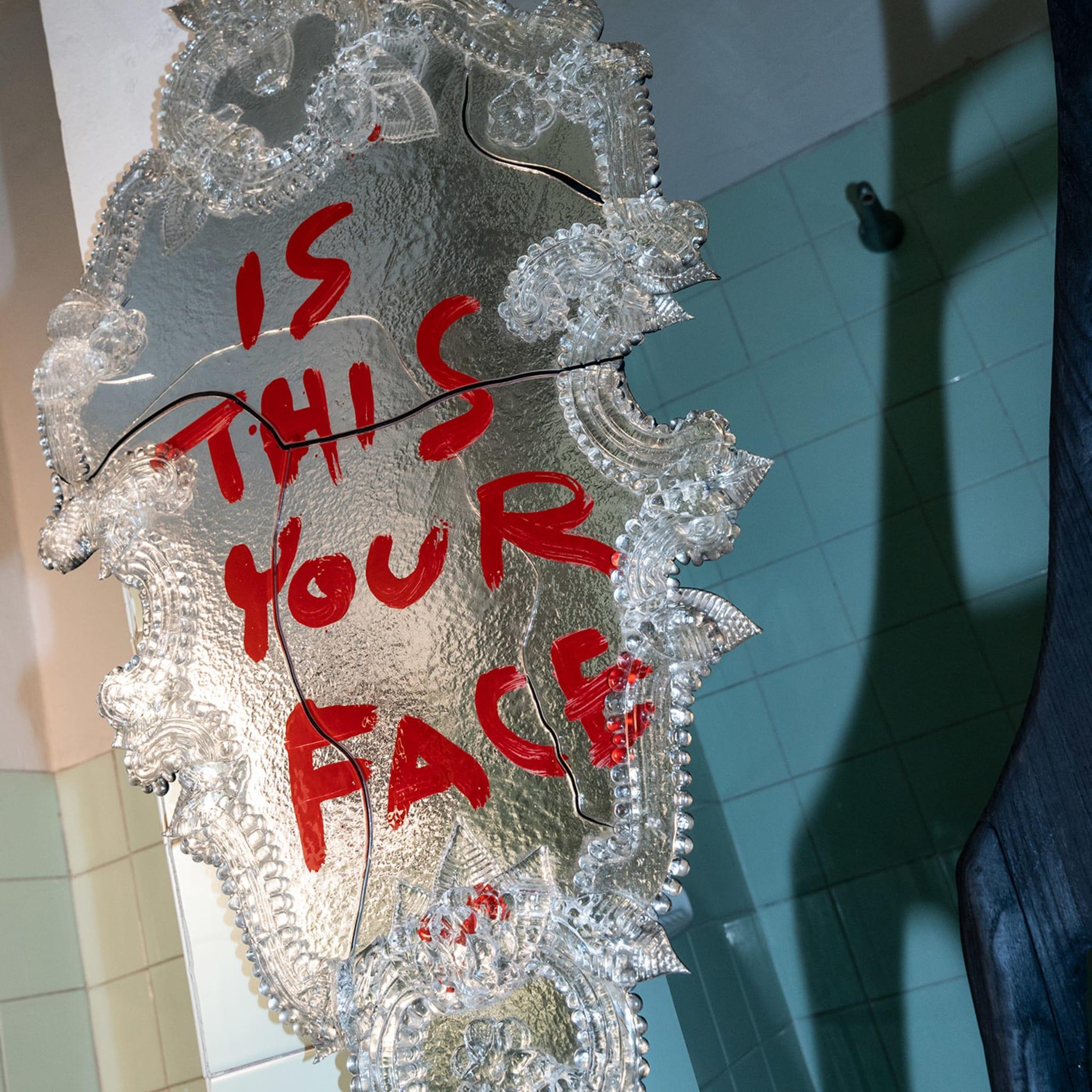 Glass Your Face mirror by Leo De Carlo For Sale