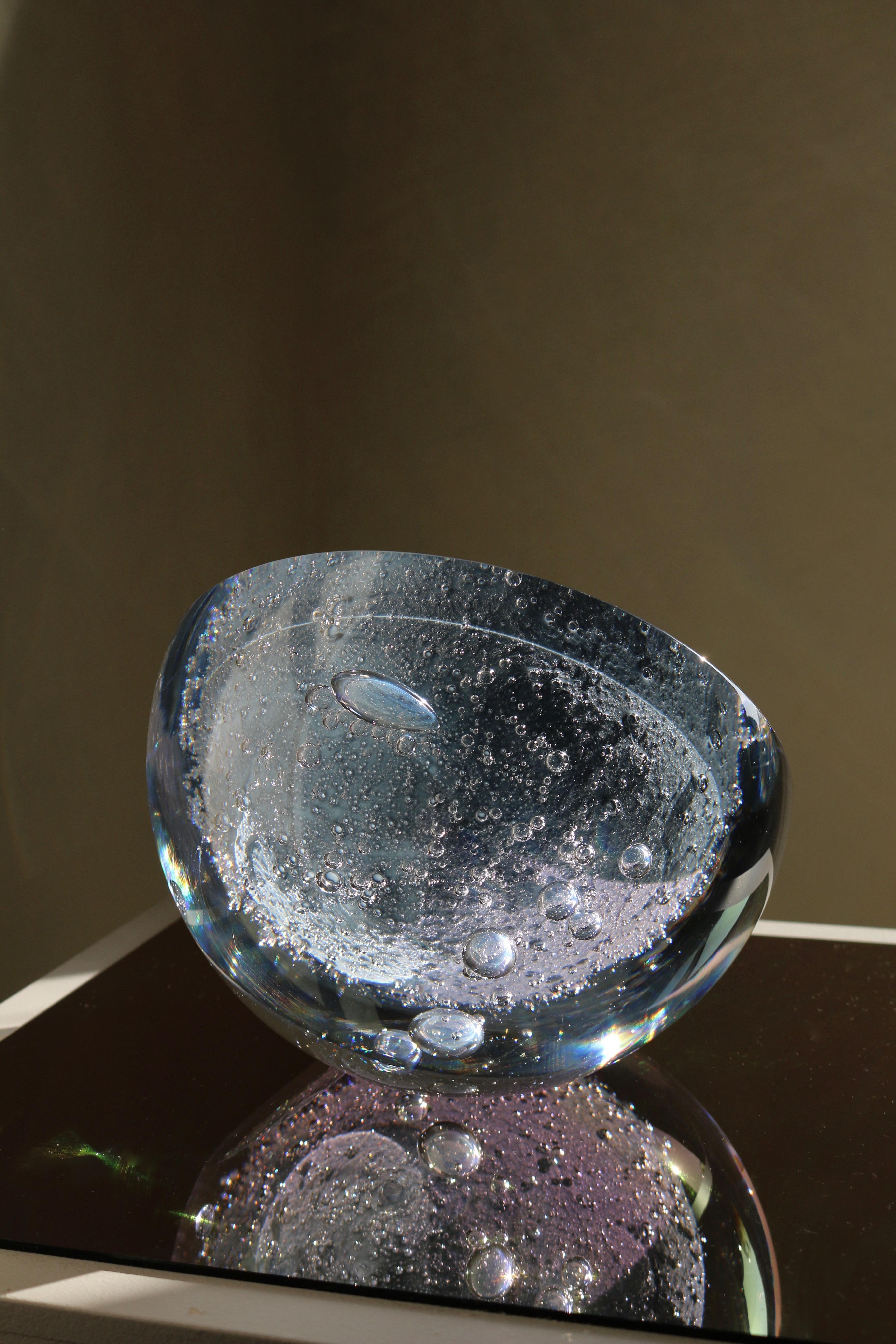'Blue Lotus' glass bowl For Sale 5
