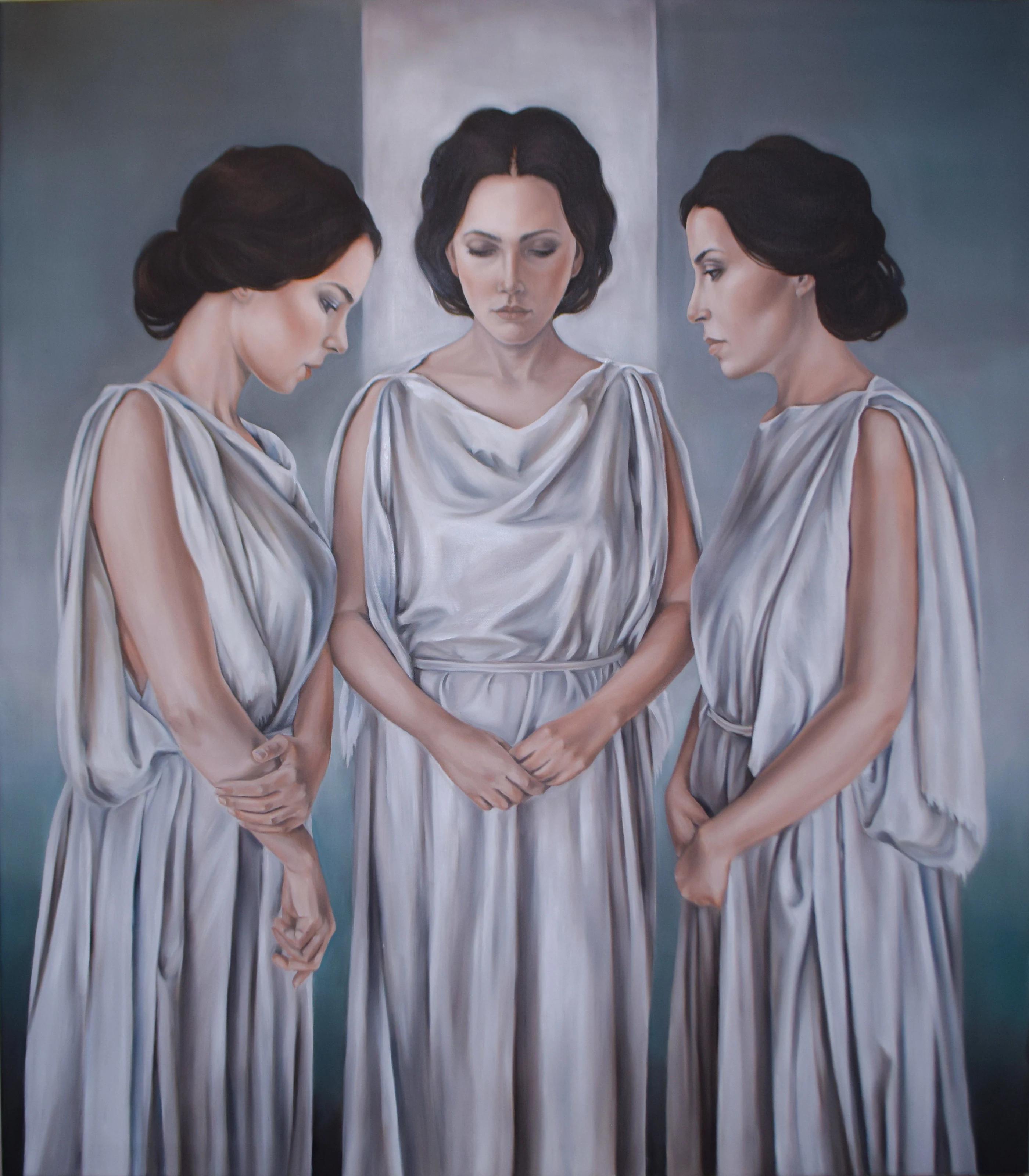 Yousra Hafad						 Figurative Painting - "Last Night" Oil Painting 43"x39" inch by Yousra Hafad					