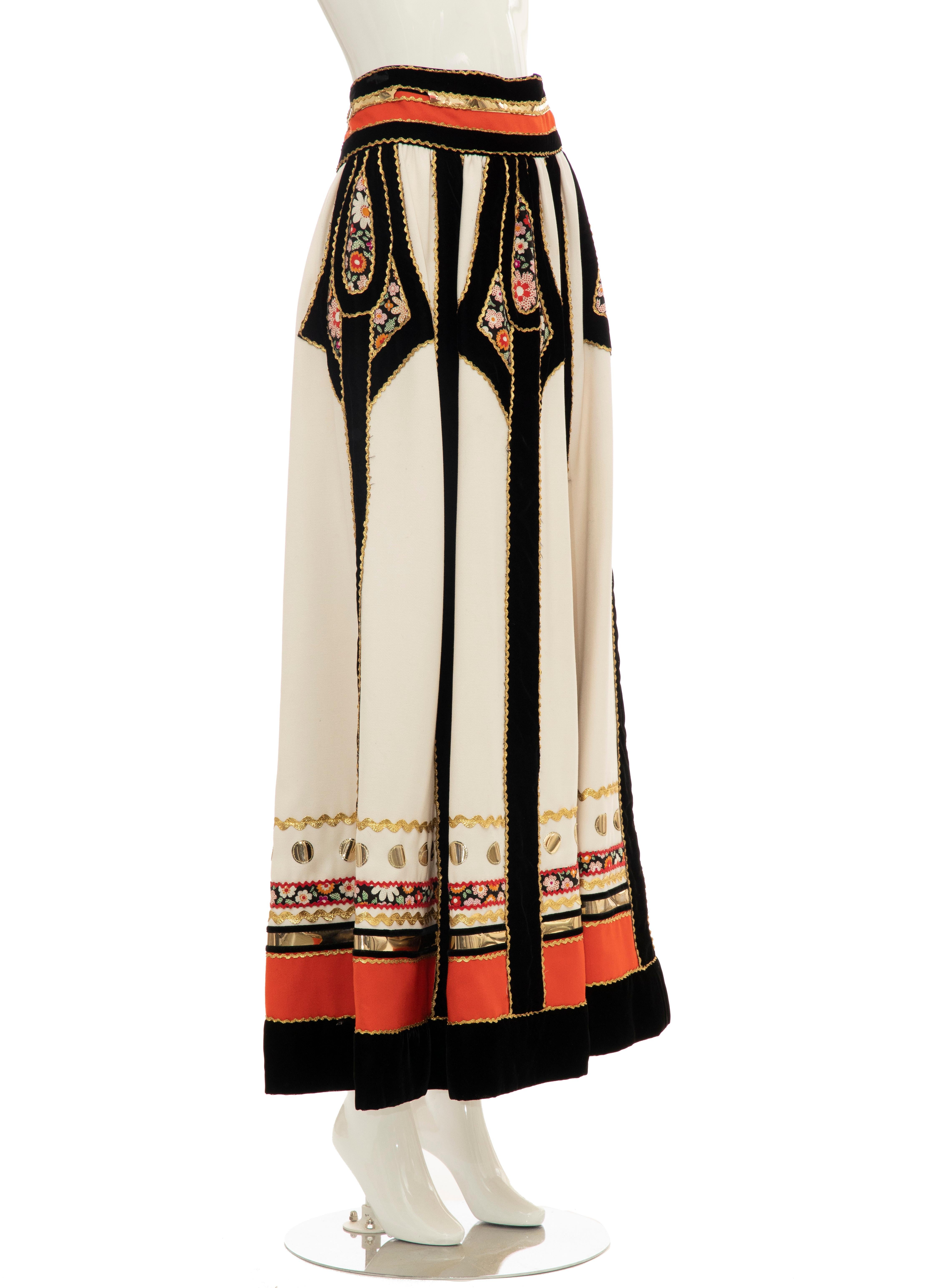 Beige Youssef Rizkallah for Malcolm Starr Caspian Sea Collection Skirt, Circa: 1971