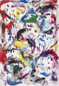 "Abstract Composition" Abstract Oil Painting 24" x 18" inch by Youssef Sida
