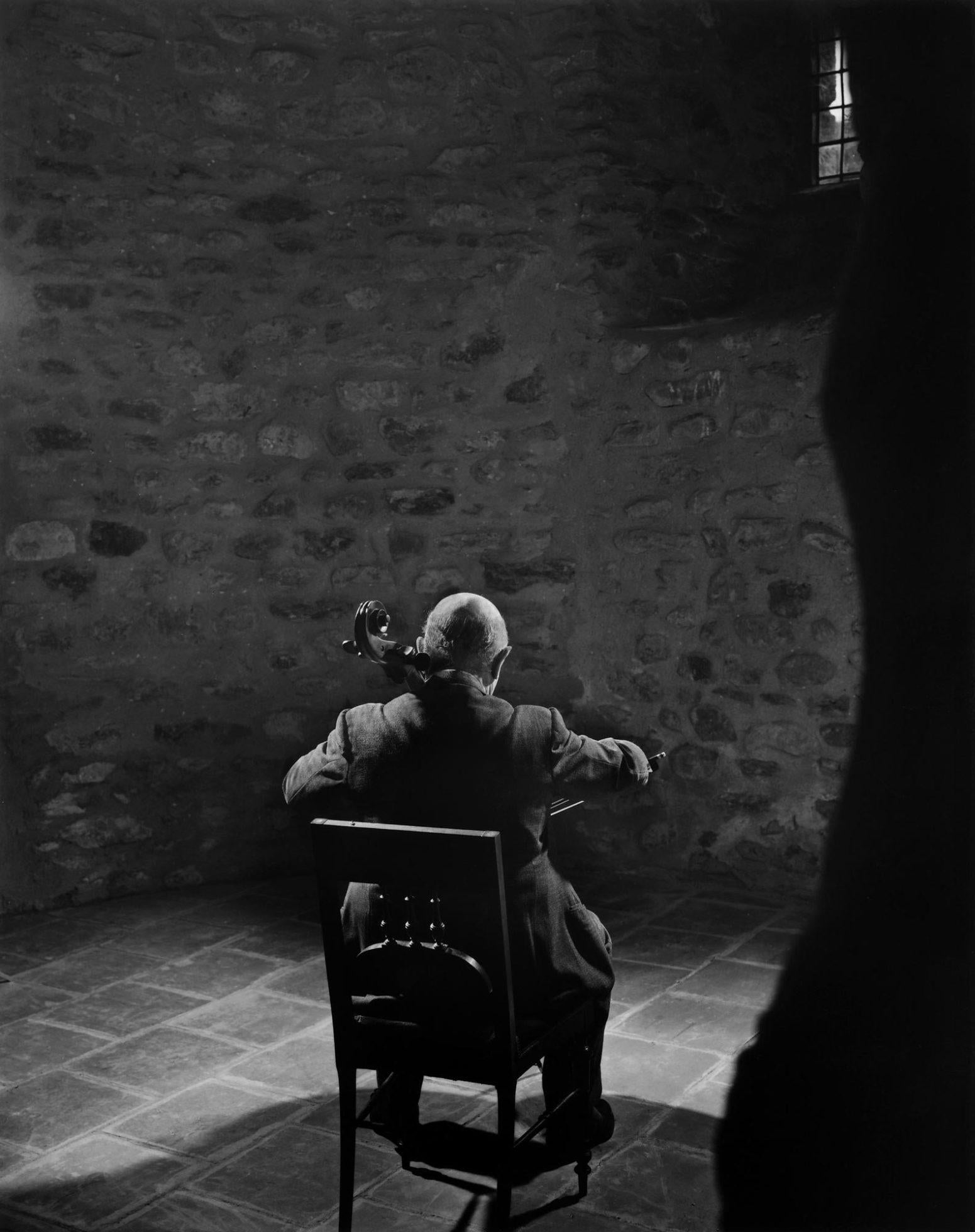 Yousuf Karsh Black and White Photograph - Cellist, Pablo Casals, 1954