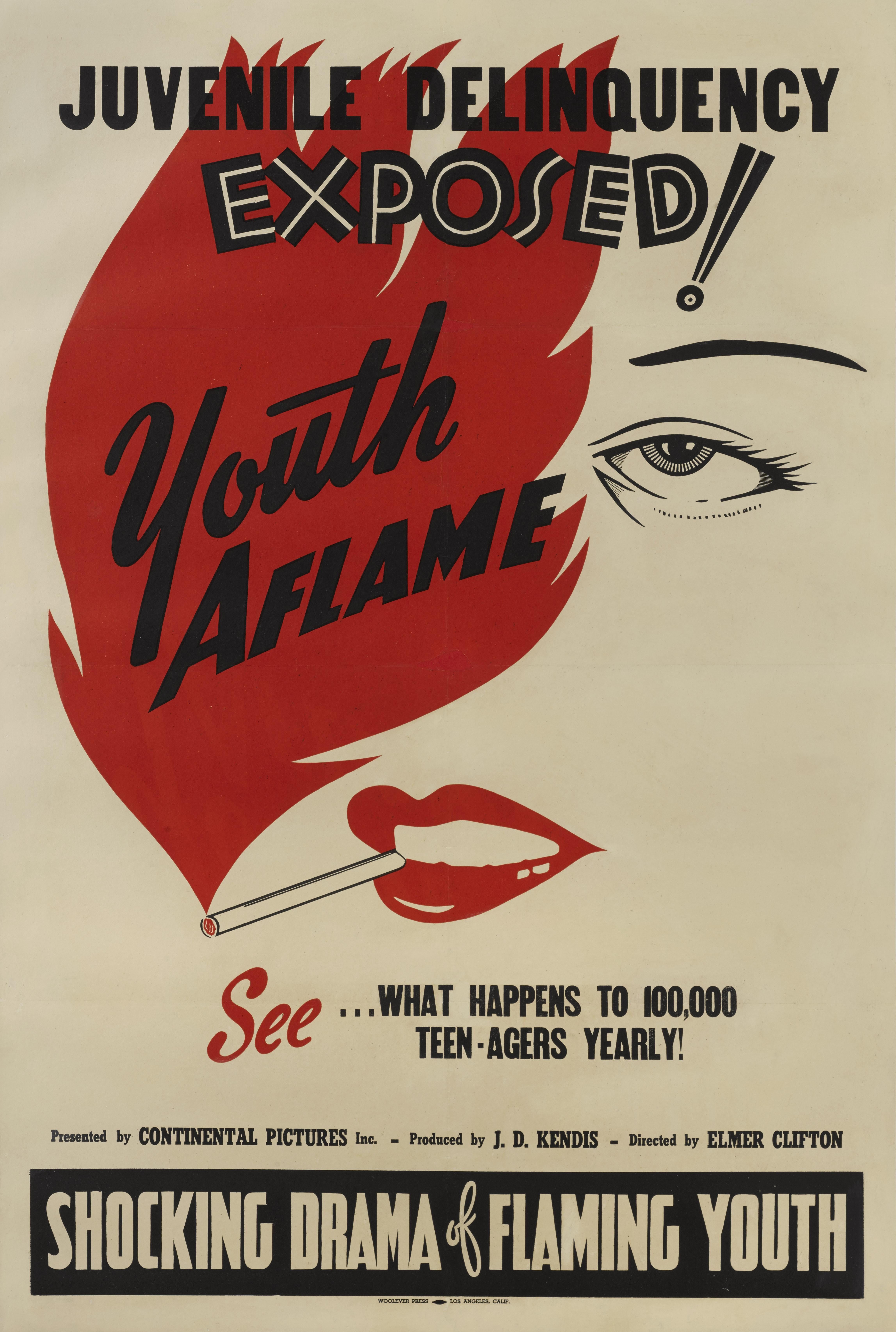 Original US film poster for the 1944 Exploitation film.
This 1944 film was directed by Elmer Clifton, and stars Joy Reese and Warren Burr. A single father struggles to keep his two teenage daughters from behaving correctly, mixing with the right