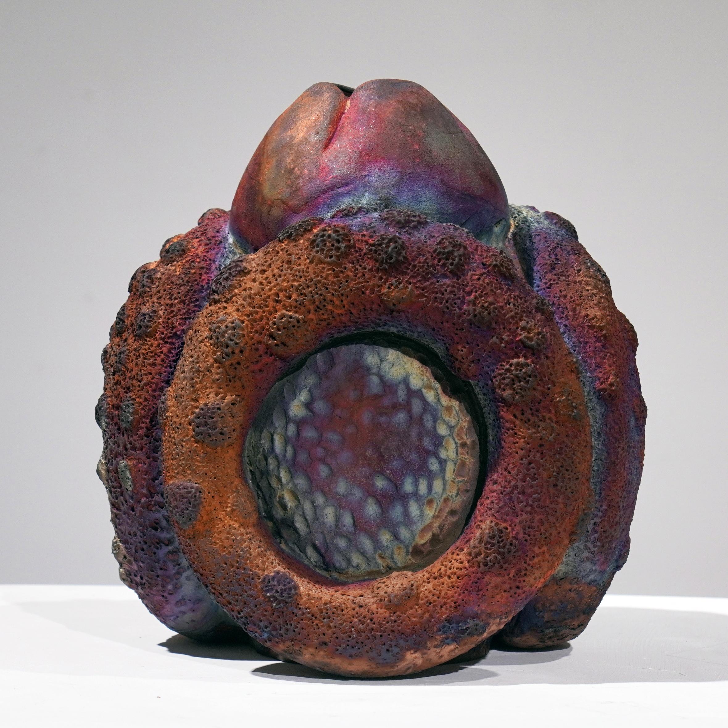 Modern Youth - life magnified collection raku ceramic pottery sculpture by Adil Ghani For Sale