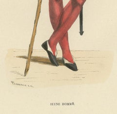 Youthful Elegance: A Young Gentleman's Attire in 'Costume du Moyen Âge', 1847