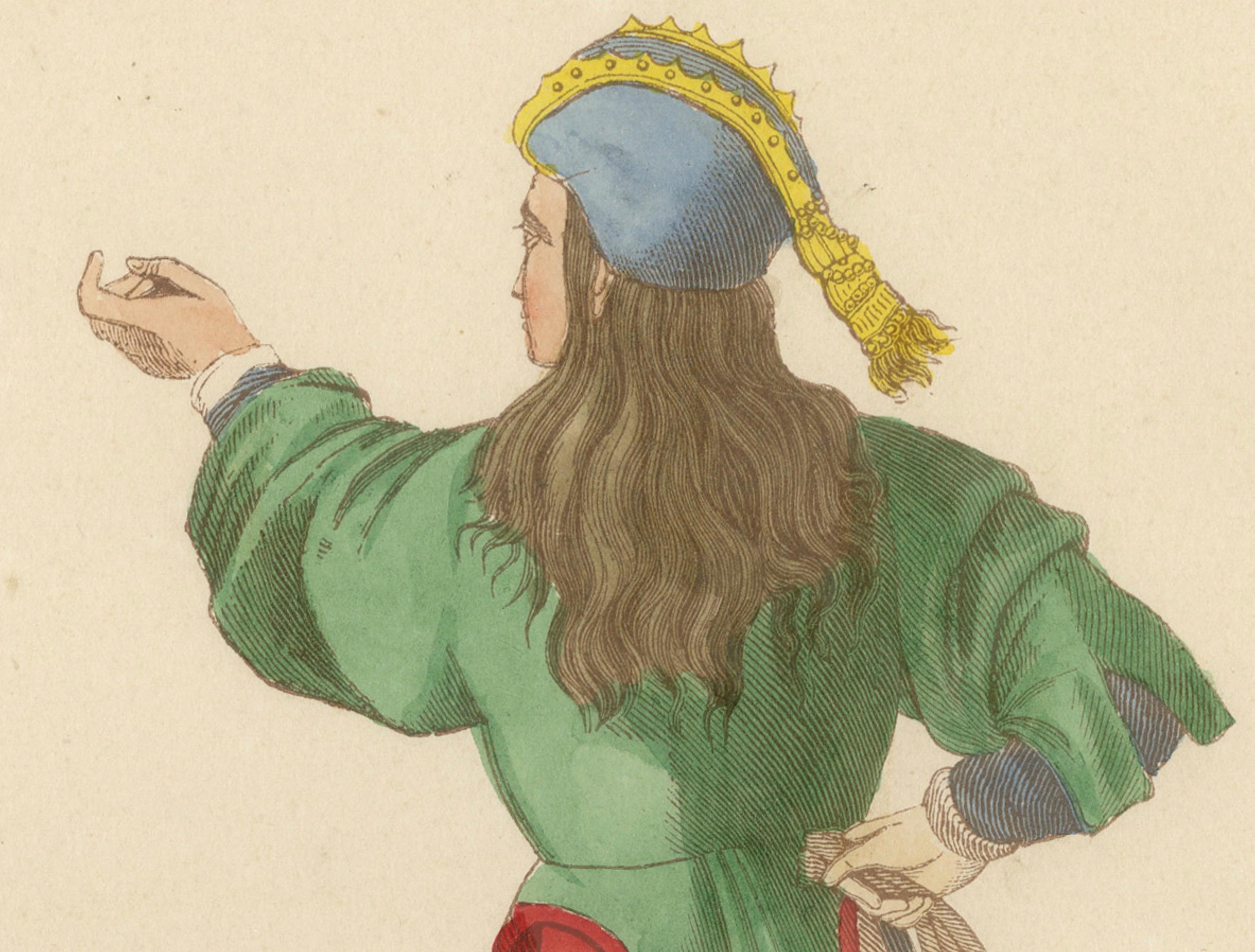 Extravagancia Juvenil: Un Miembro de la Calza Veneciana, 1847 Mediados del siglo XIX en venta