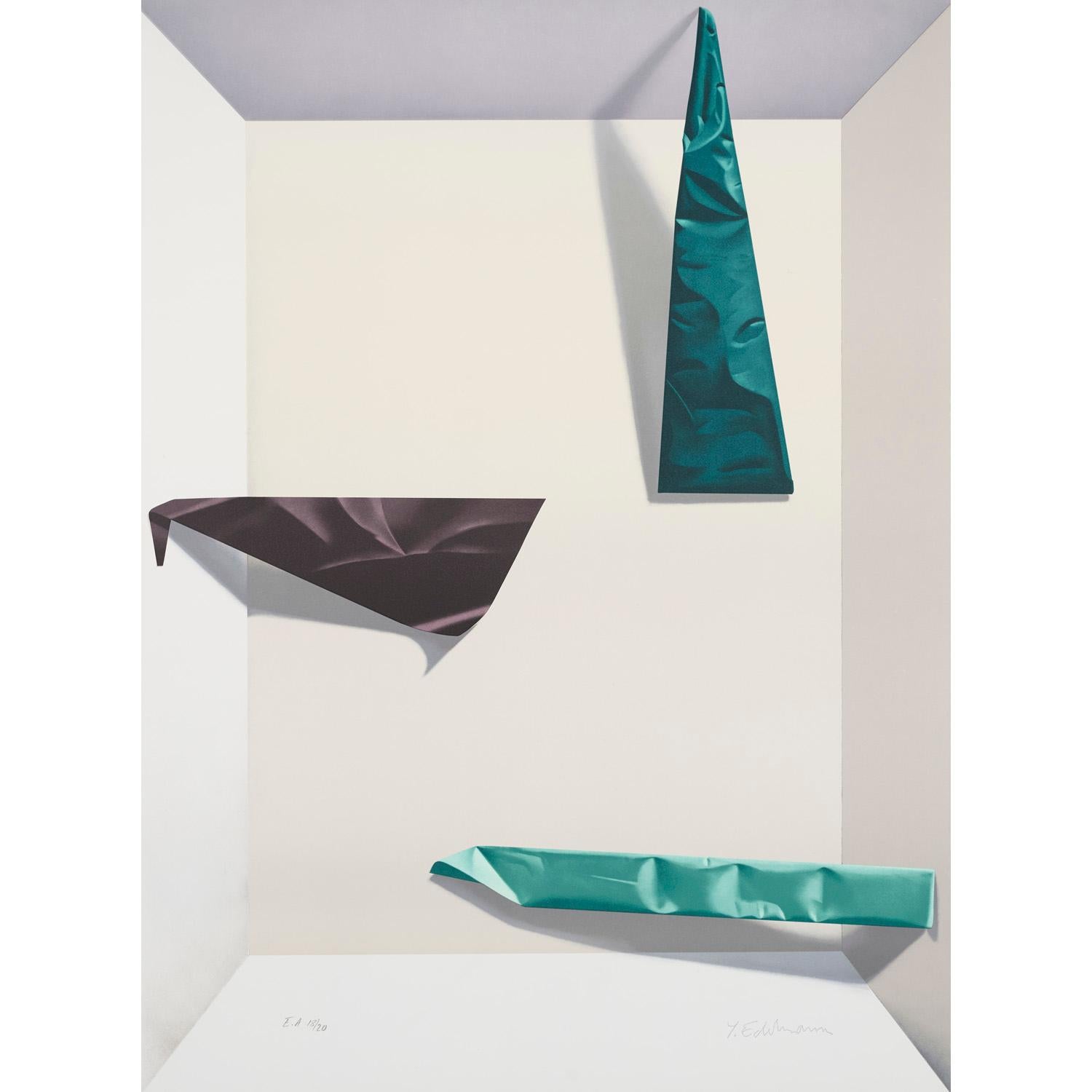 Yrjö Edelmann Figurative Print - Paper objects with passepartout