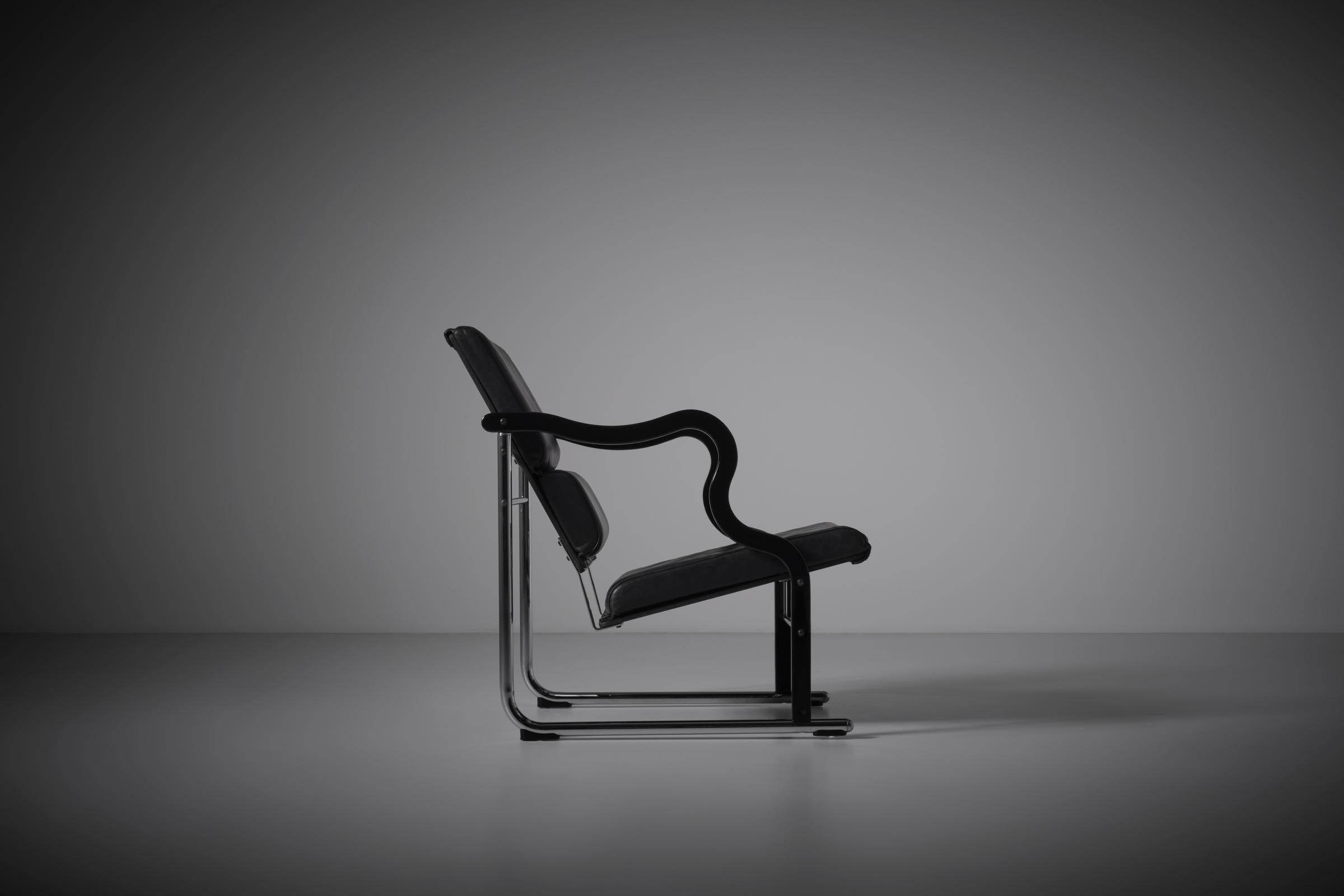 Metal Yrjö Kukkapuro ‘Experiment’ Lounge Chair, Finland, 1980s For Sale