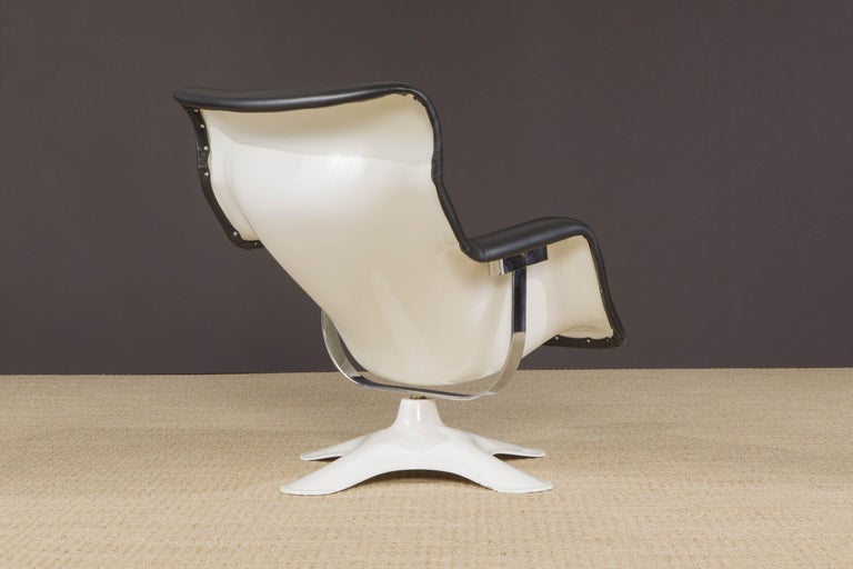 Leather Yrjö Kukkapuro for Artek 'Karuselli' Chair and Ottoman, Finland