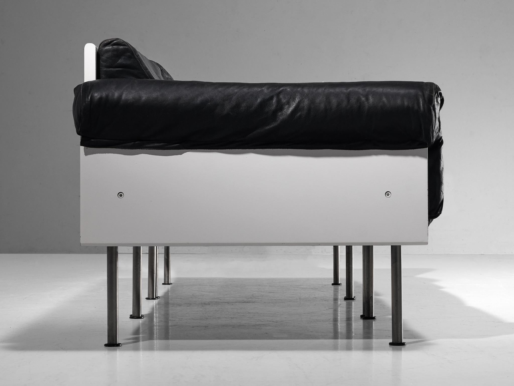 Mid-20th Century Yrjö Kukkapuro for Haimi 'Ateljee' Sectional Sofa in Black Leather  For Sale