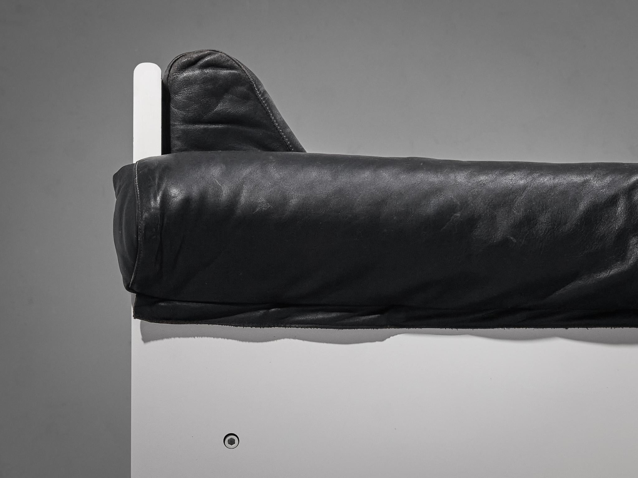 Metal Yrjö Kukkapuro for Haimi 'Ateljee' Sectional Sofa in Black Leather  For Sale