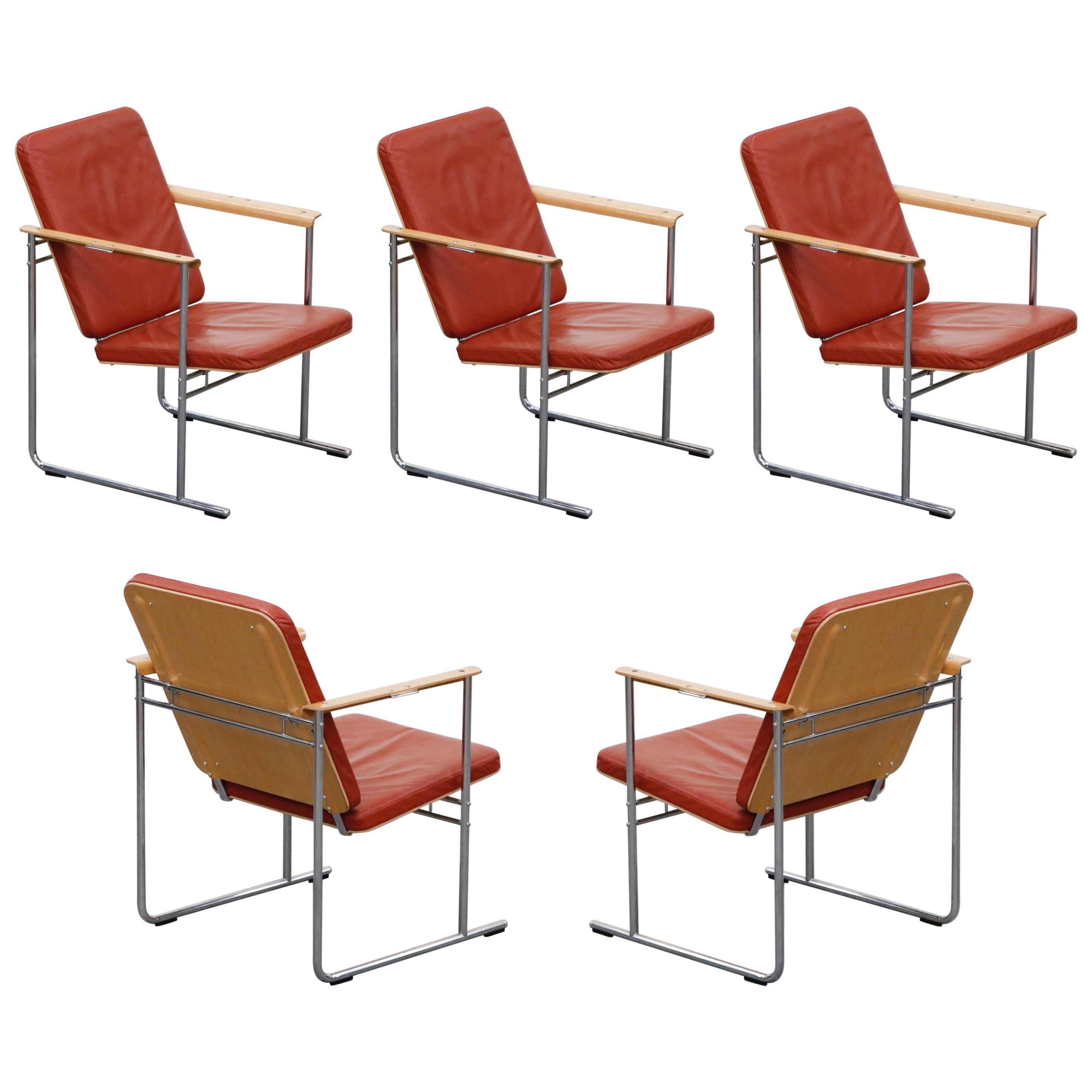 Yrjö Kukkapuro 'Skaala' Leather Lounge Chairs for Avarte, Finland, 1970s